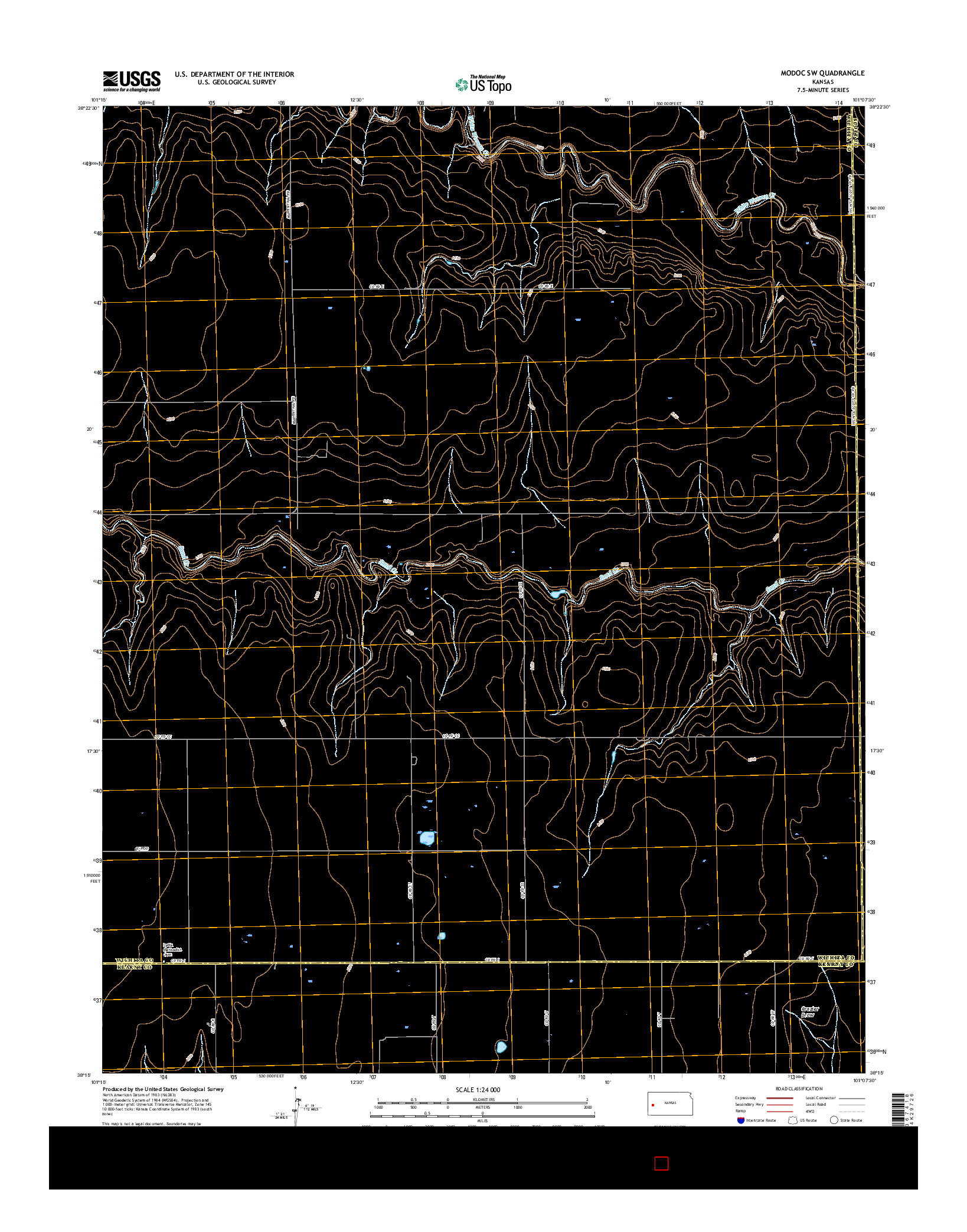 USGS US TOPO 7.5-MINUTE MAP FOR MODOC SW, KS 2015