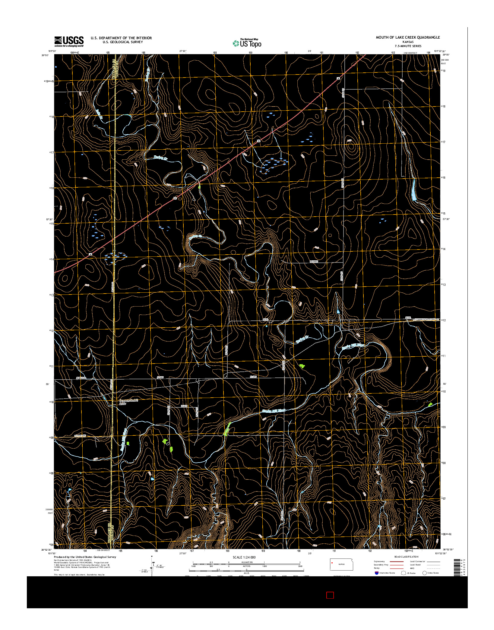 USGS US TOPO 7.5-MINUTE MAP FOR MOUTH OF LAKE CREEK, KS 2015