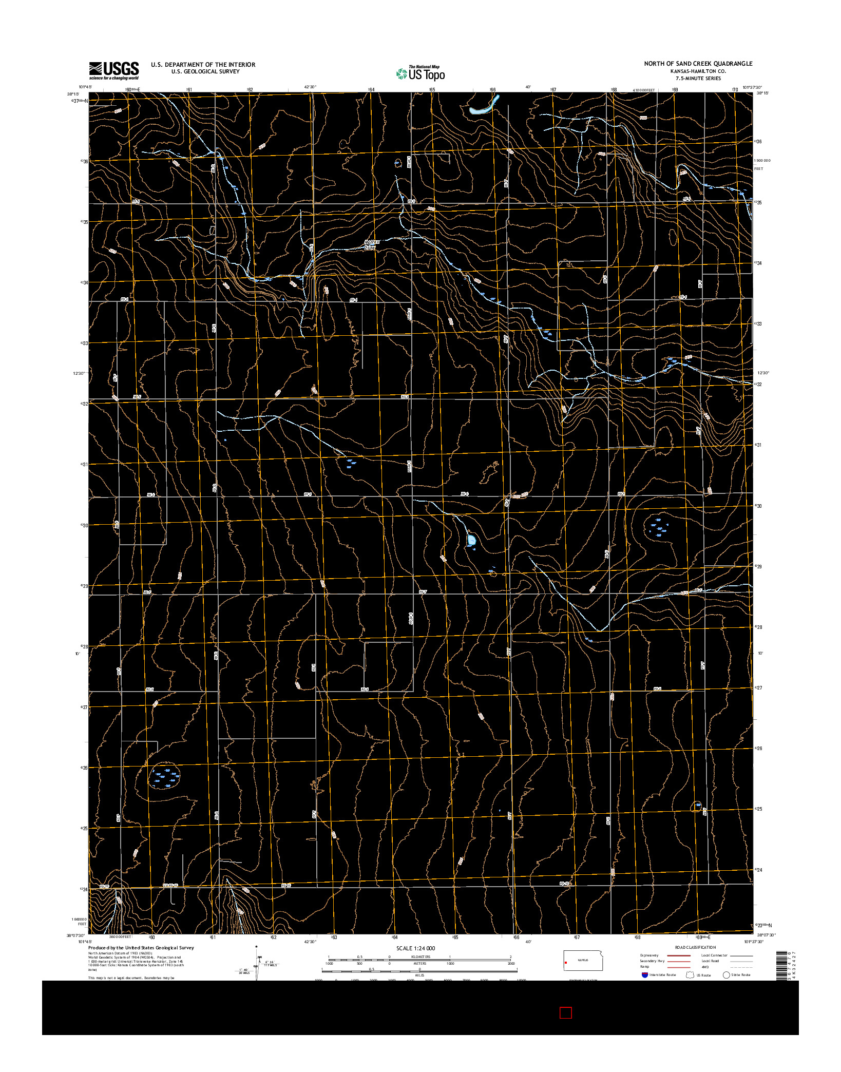 USGS US TOPO 7.5-MINUTE MAP FOR NORTH OF SAND CREEK, KS 2015