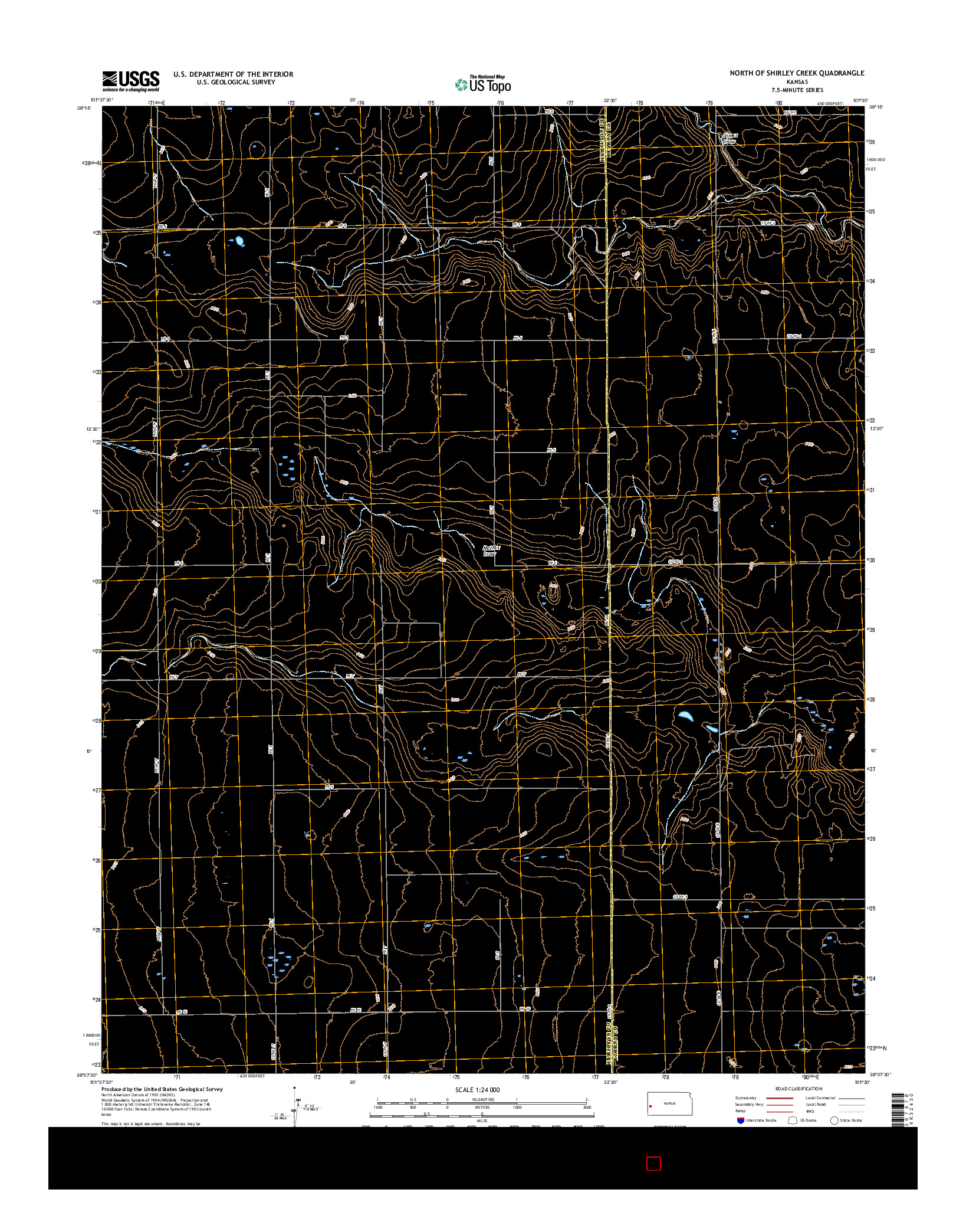 USGS US TOPO 7.5-MINUTE MAP FOR NORTH OF SHIRLEY CREEK, KS 2015