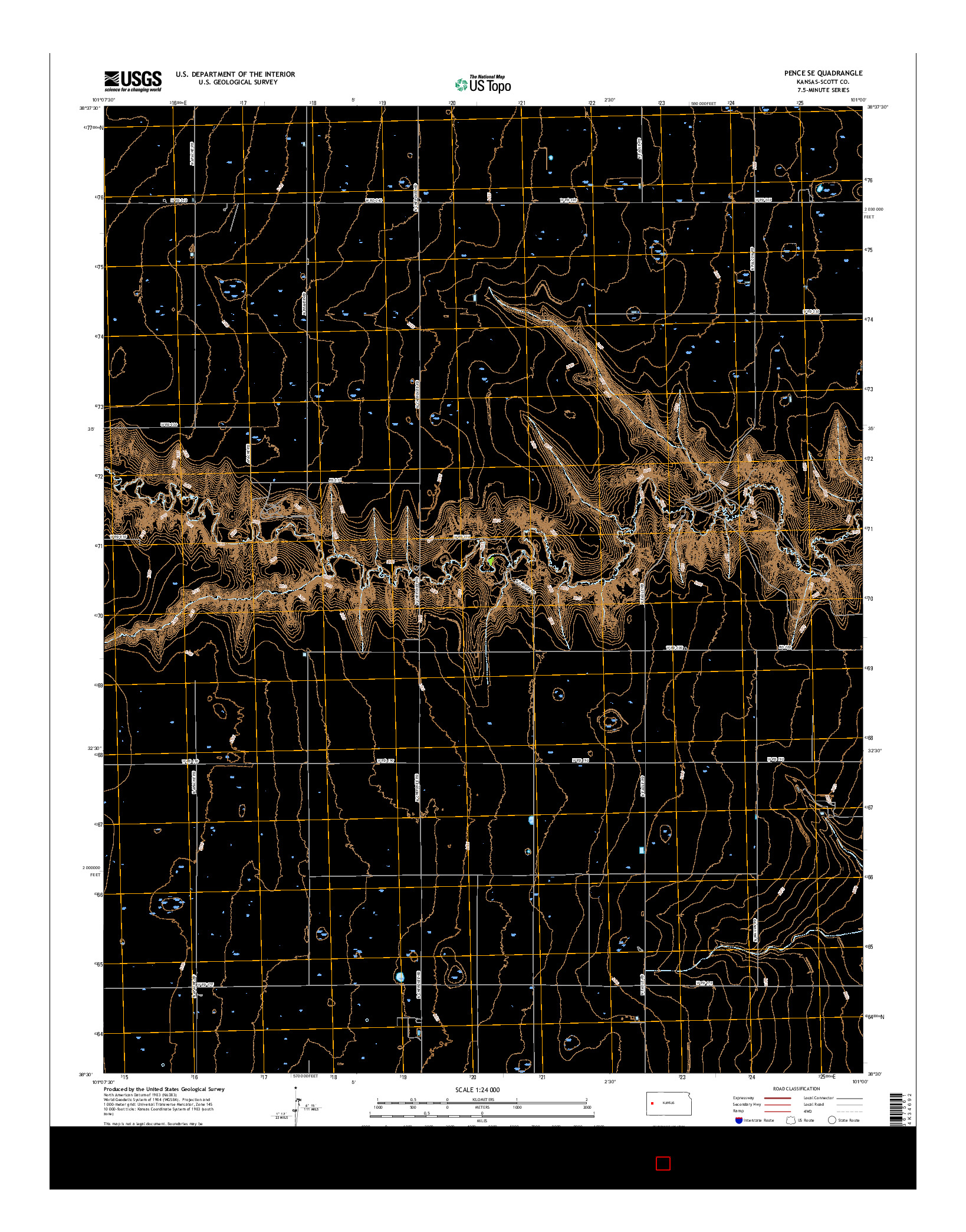 USGS US TOPO 7.5-MINUTE MAP FOR PENCE SE, KS 2015