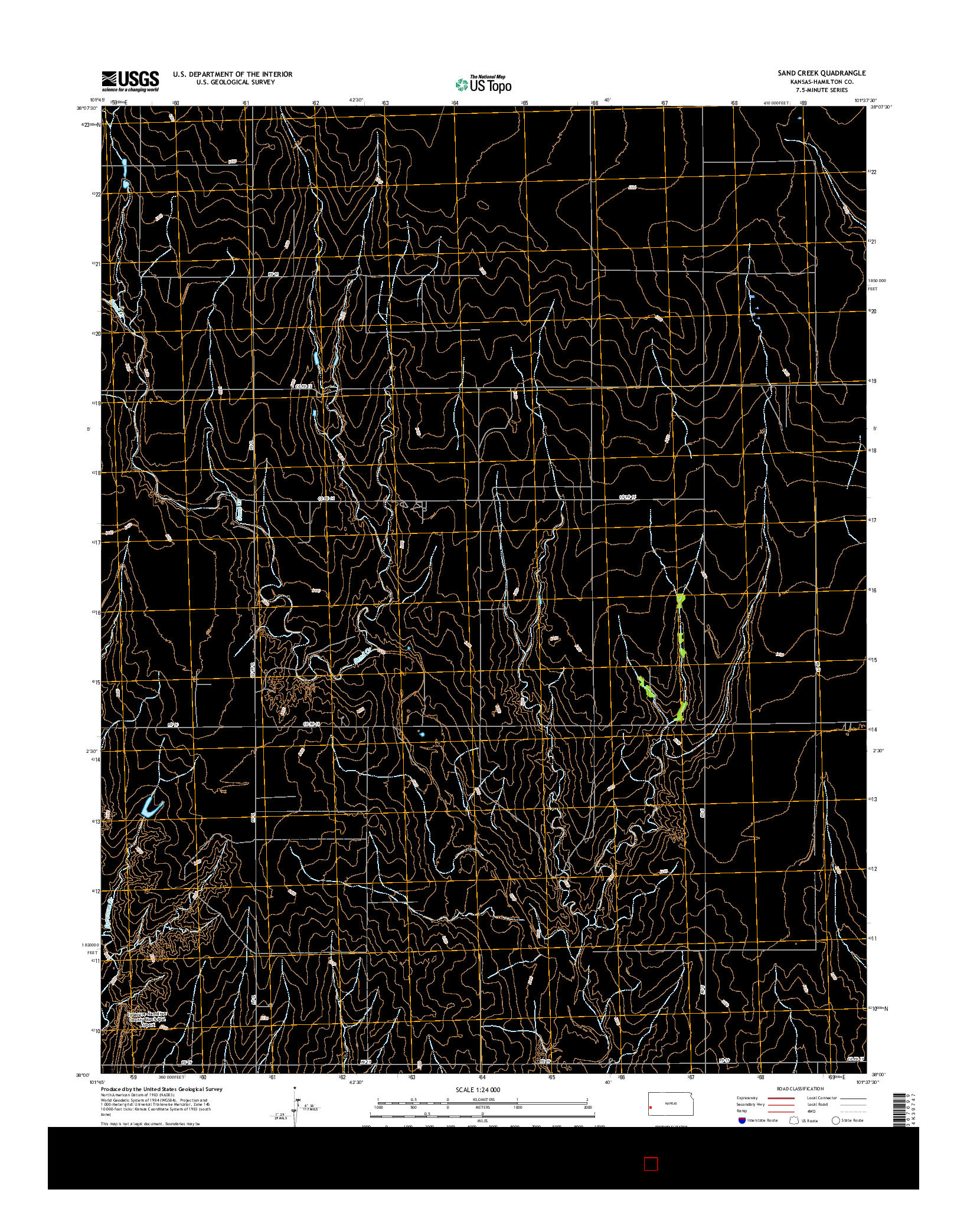 USGS US TOPO 7.5-MINUTE MAP FOR SAND CREEK, KS 2015