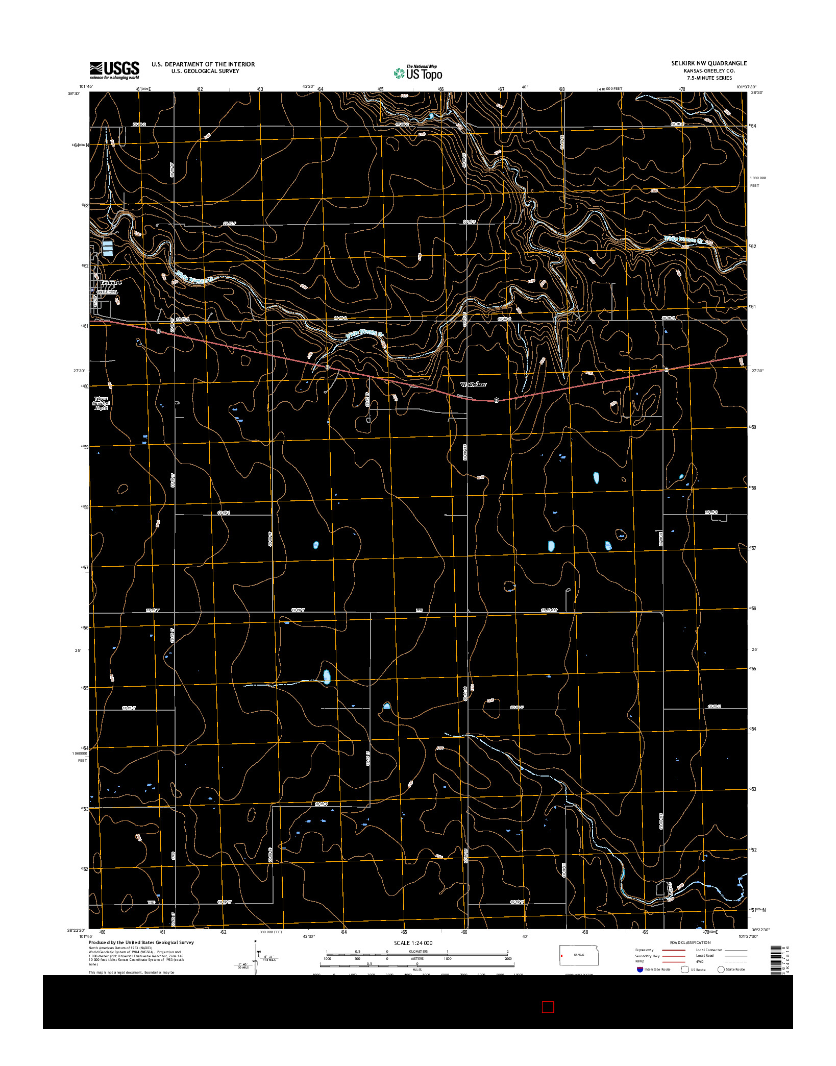 USGS US TOPO 7.5-MINUTE MAP FOR SELKIRK NW, KS 2015