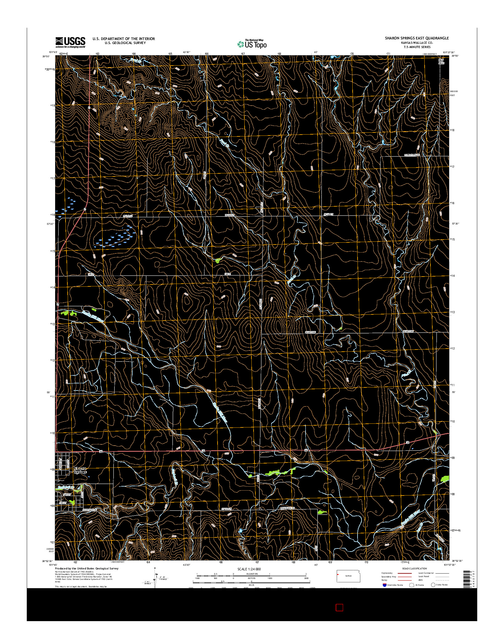 USGS US TOPO 7.5-MINUTE MAP FOR SHARON SPRINGS EAST, KS 2015