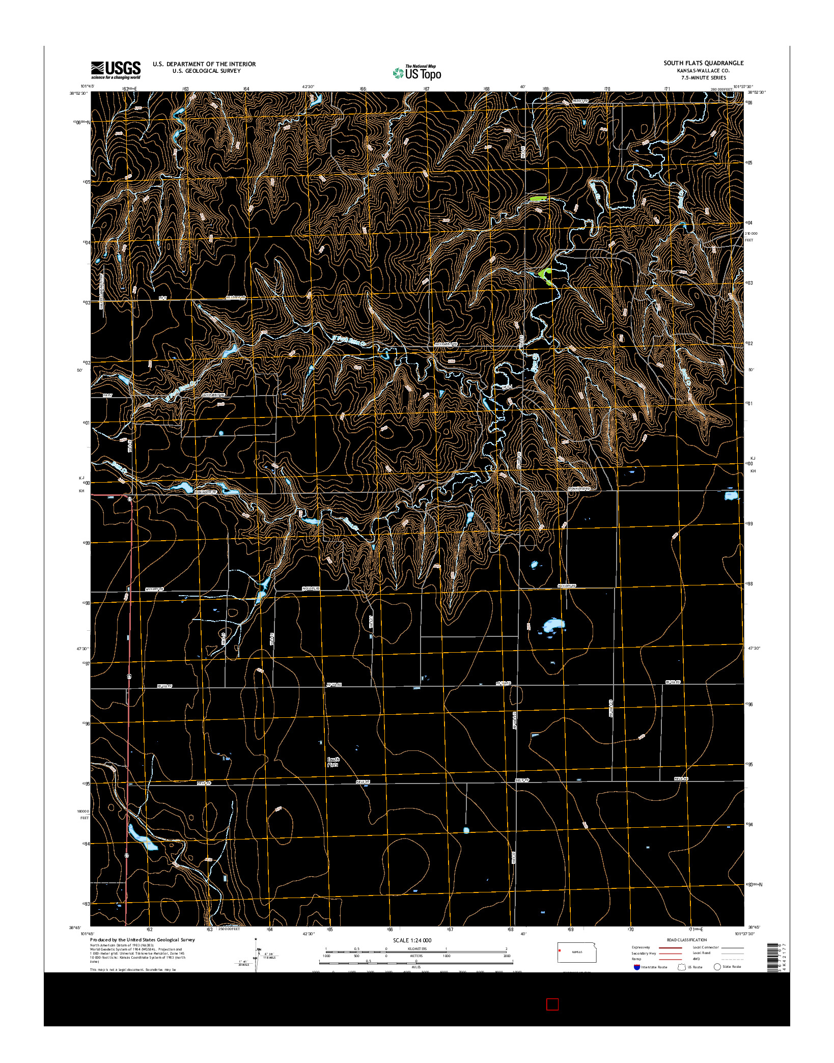USGS US TOPO 7.5-MINUTE MAP FOR SOUTH FLATS, KS 2015