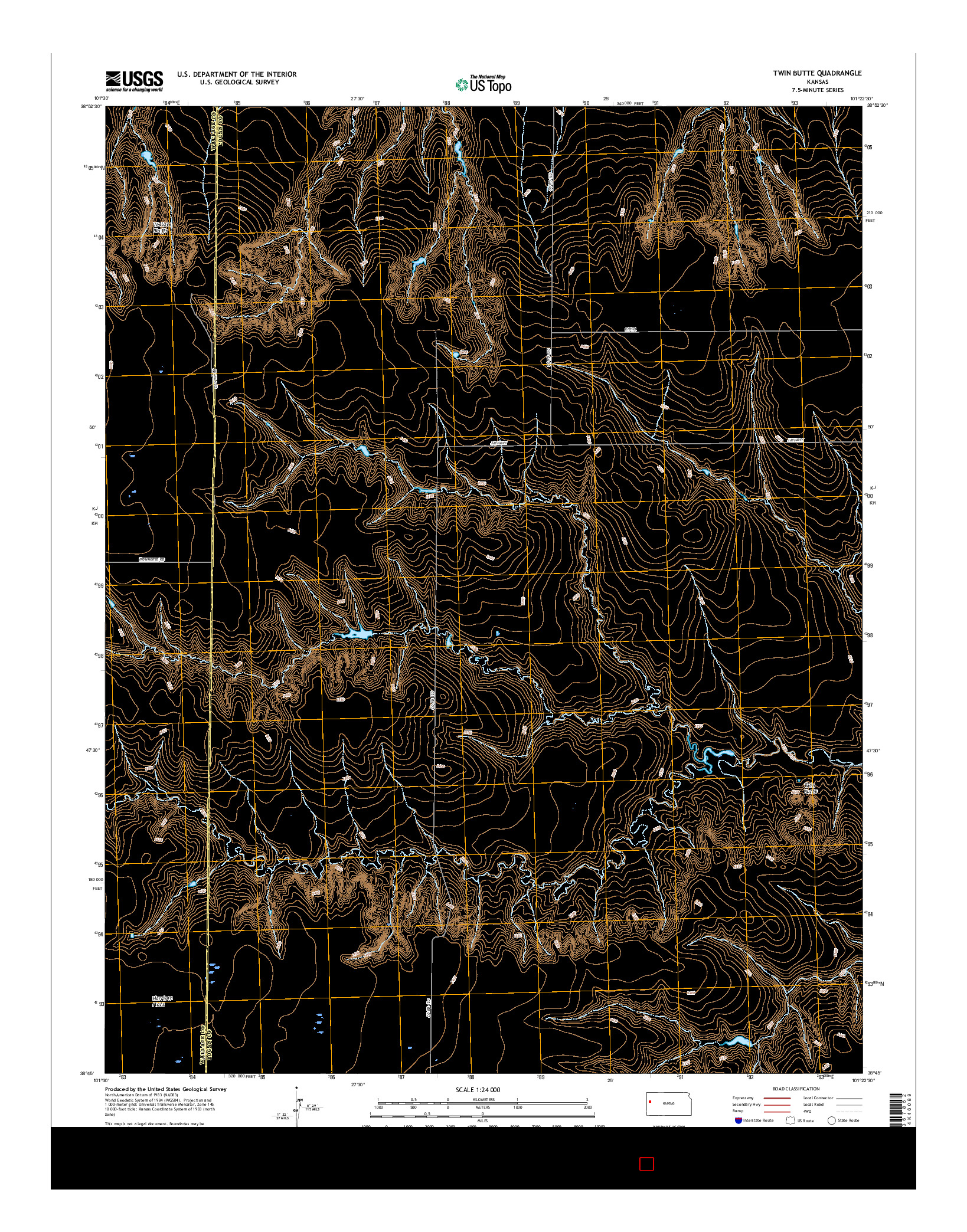 USGS US TOPO 7.5-MINUTE MAP FOR TWIN BUTTE, KS 2015