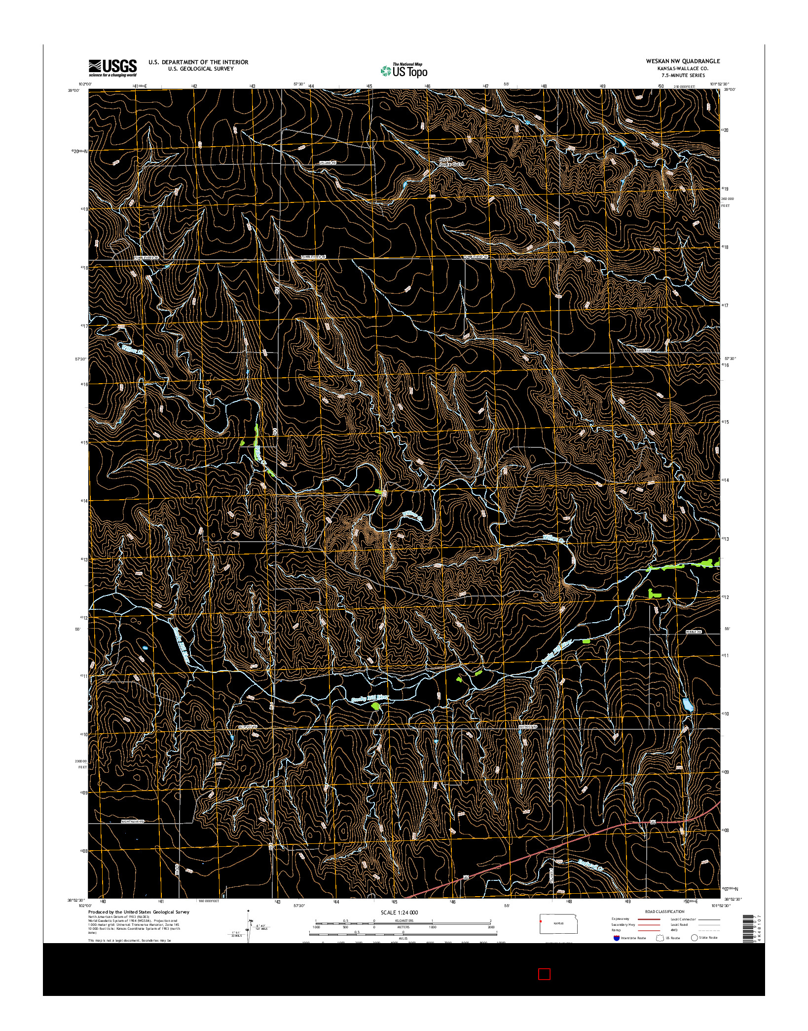 USGS US TOPO 7.5-MINUTE MAP FOR WESKAN NW, KS 2015