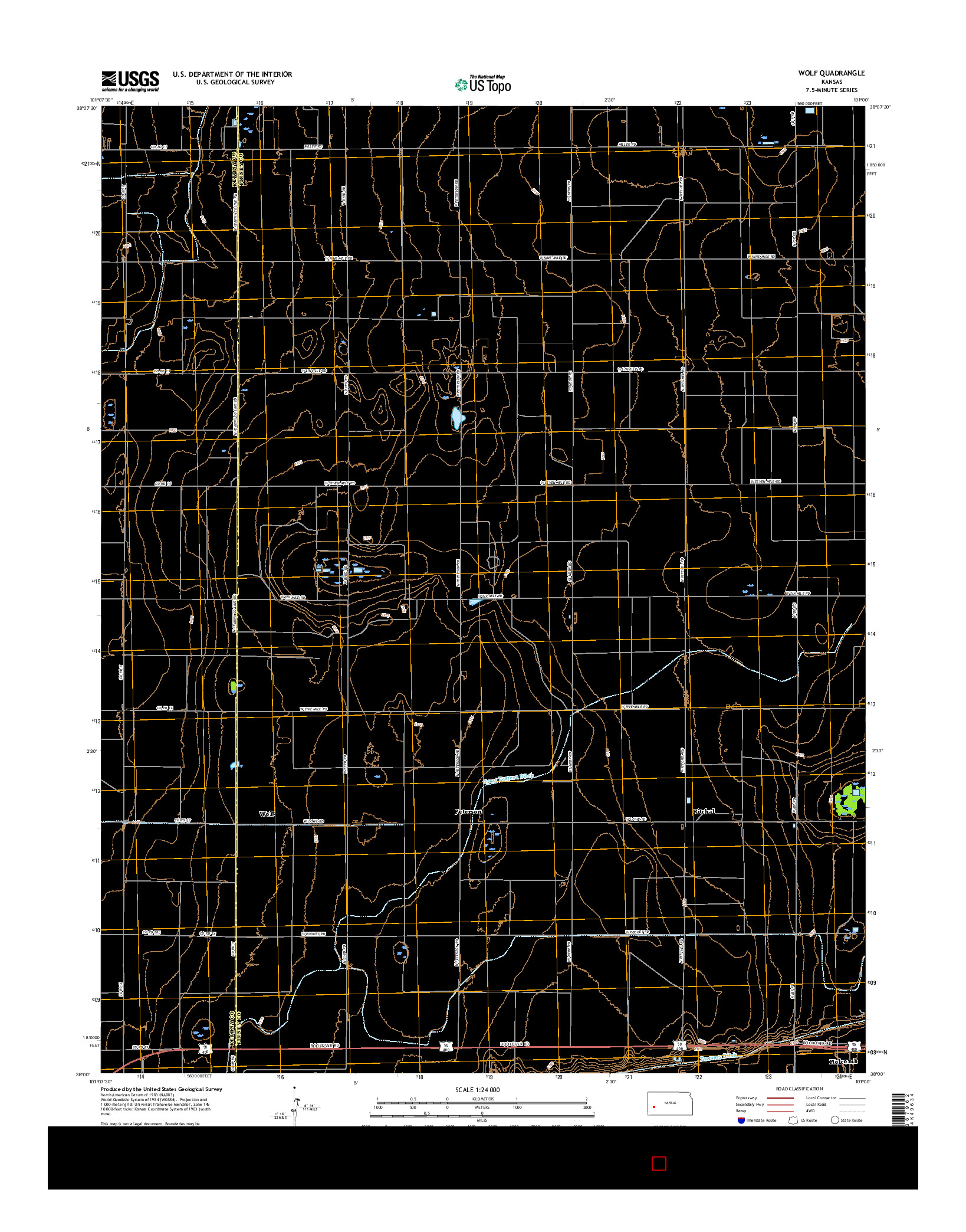 USGS US TOPO 7.5-MINUTE MAP FOR WOLF, KS 2015