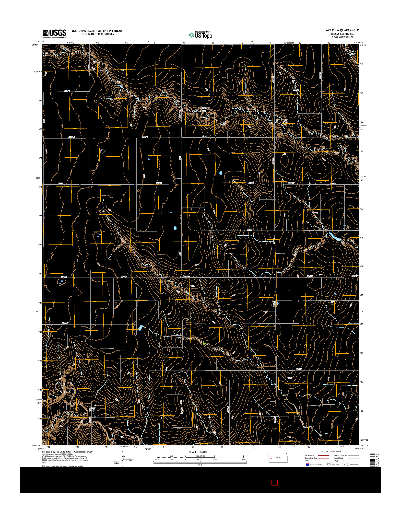 USGS US TOPO 7.5-MINUTE MAP FOR WOLF NW, KS 2015