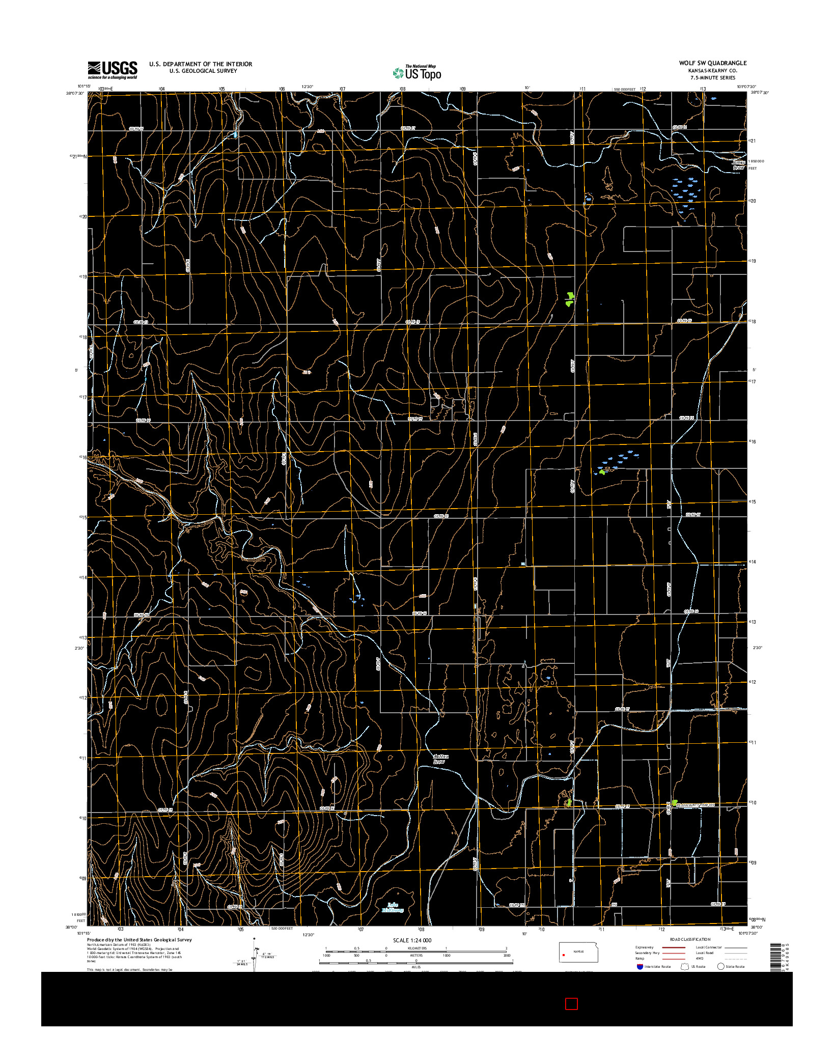 USGS US TOPO 7.5-MINUTE MAP FOR WOLF SW, KS 2015