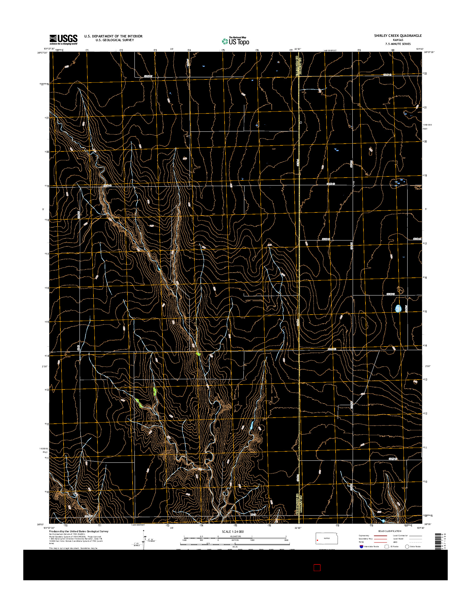 USGS US TOPO 7.5-MINUTE MAP FOR SHIRLEY CREEK, KS 2015
