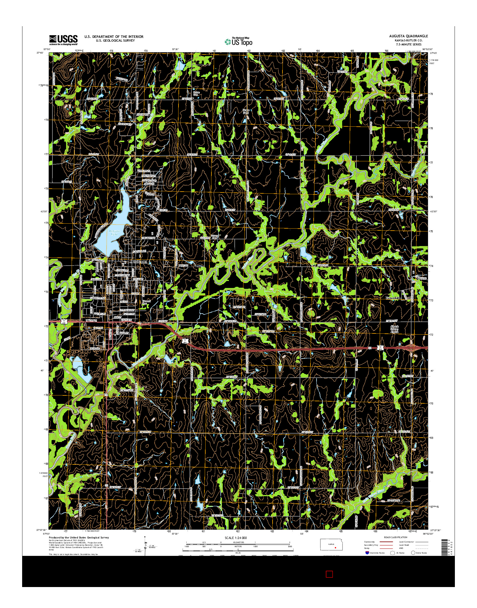 USGS US TOPO 7.5-MINUTE MAP FOR AUGUSTA, KS 2015