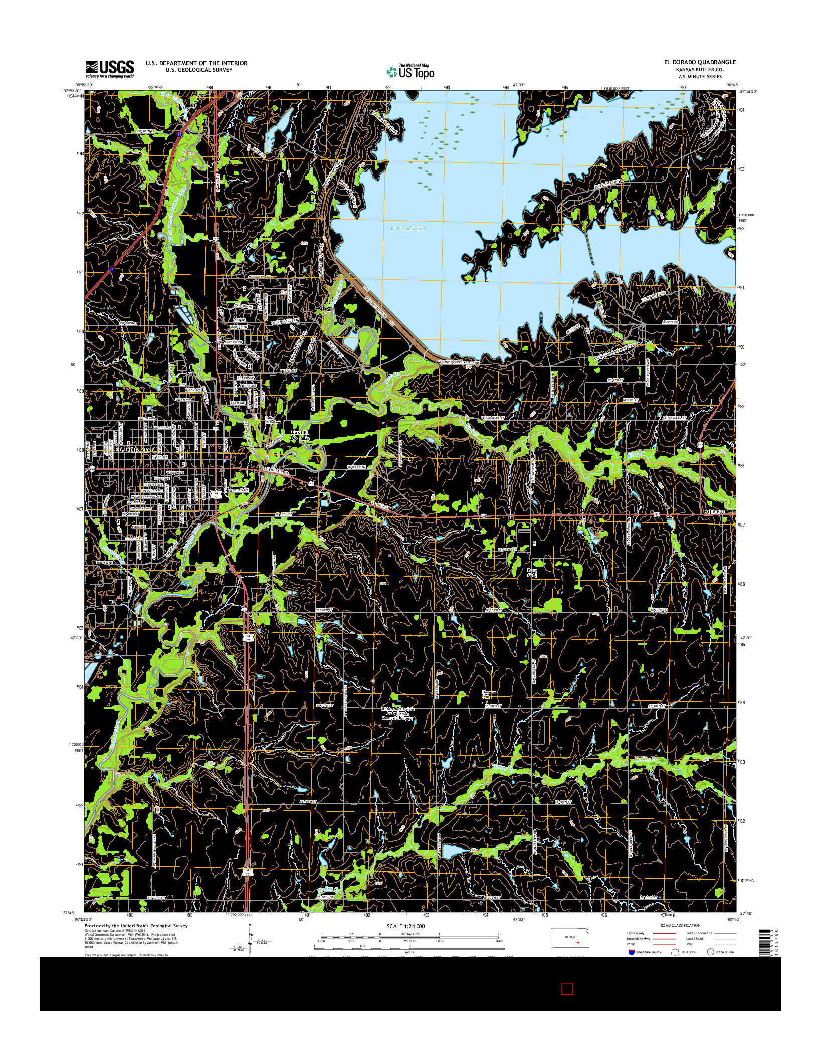 USGS US TOPO 7.5-MINUTE MAP FOR EL DORADO, KS 2015