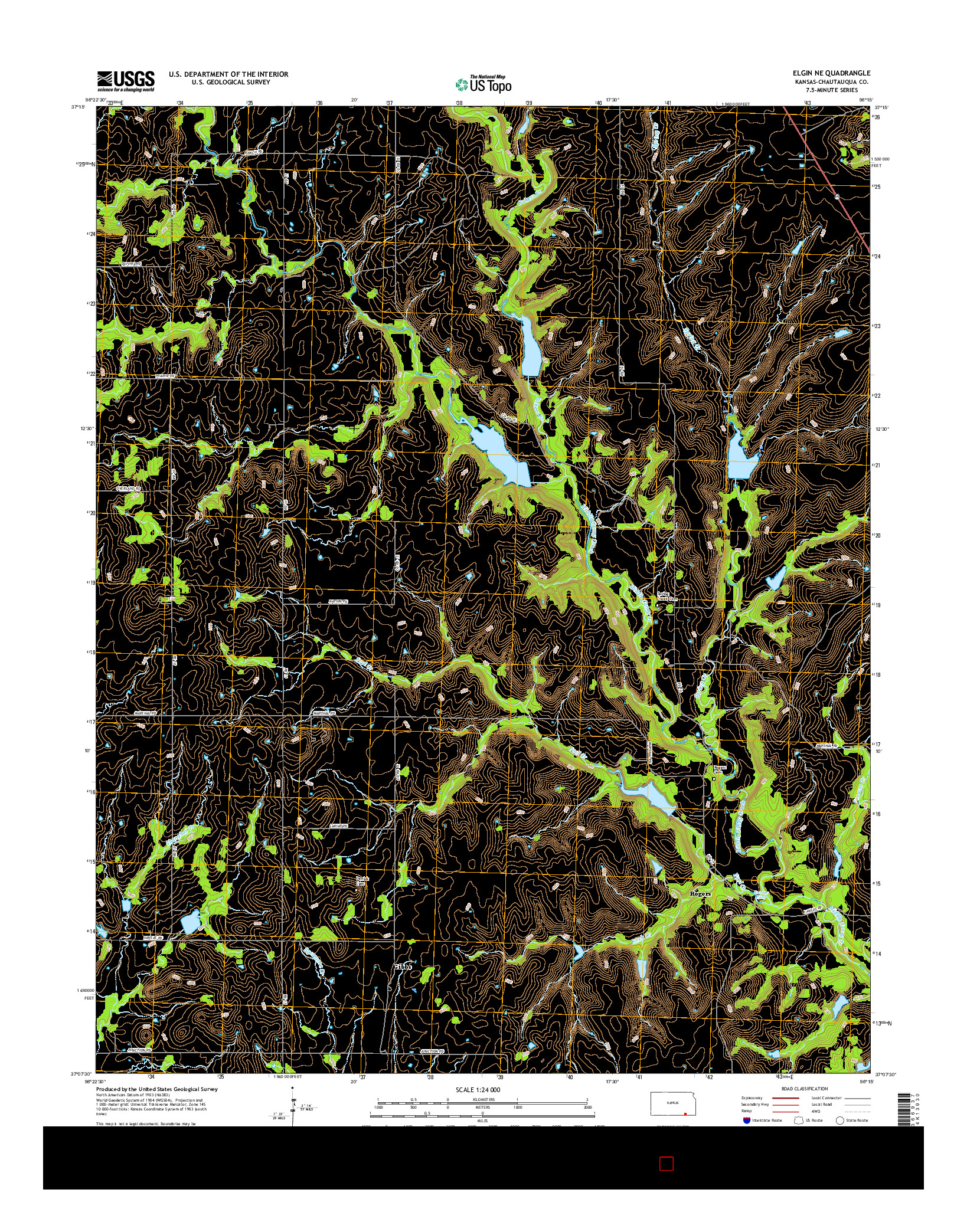 USGS US TOPO 7.5-MINUTE MAP FOR ELGIN NE, KS 2015