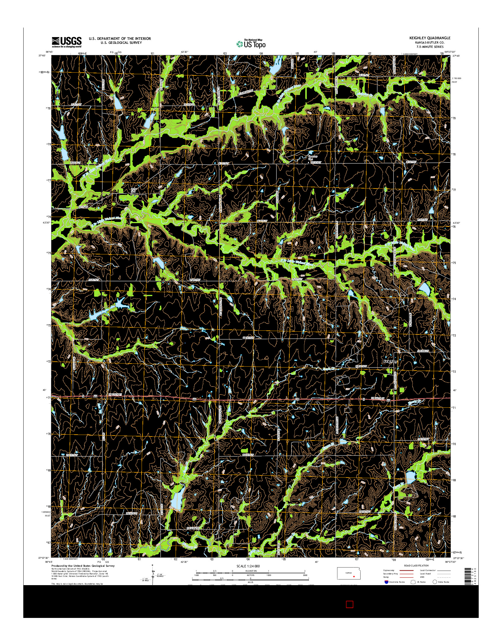 USGS US TOPO 7.5-MINUTE MAP FOR KEIGHLEY, KS 2015