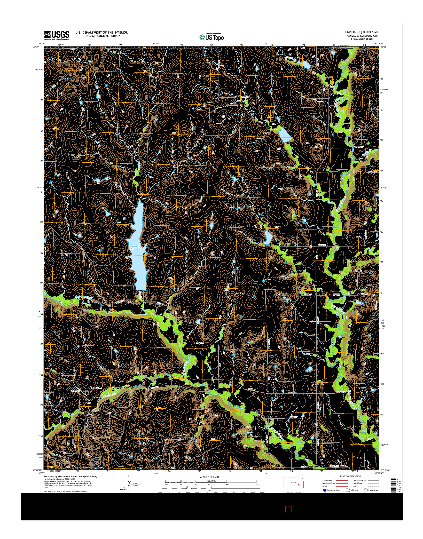 USGS US TOPO 7.5-MINUTE MAP FOR LAPLAND, KS 2015