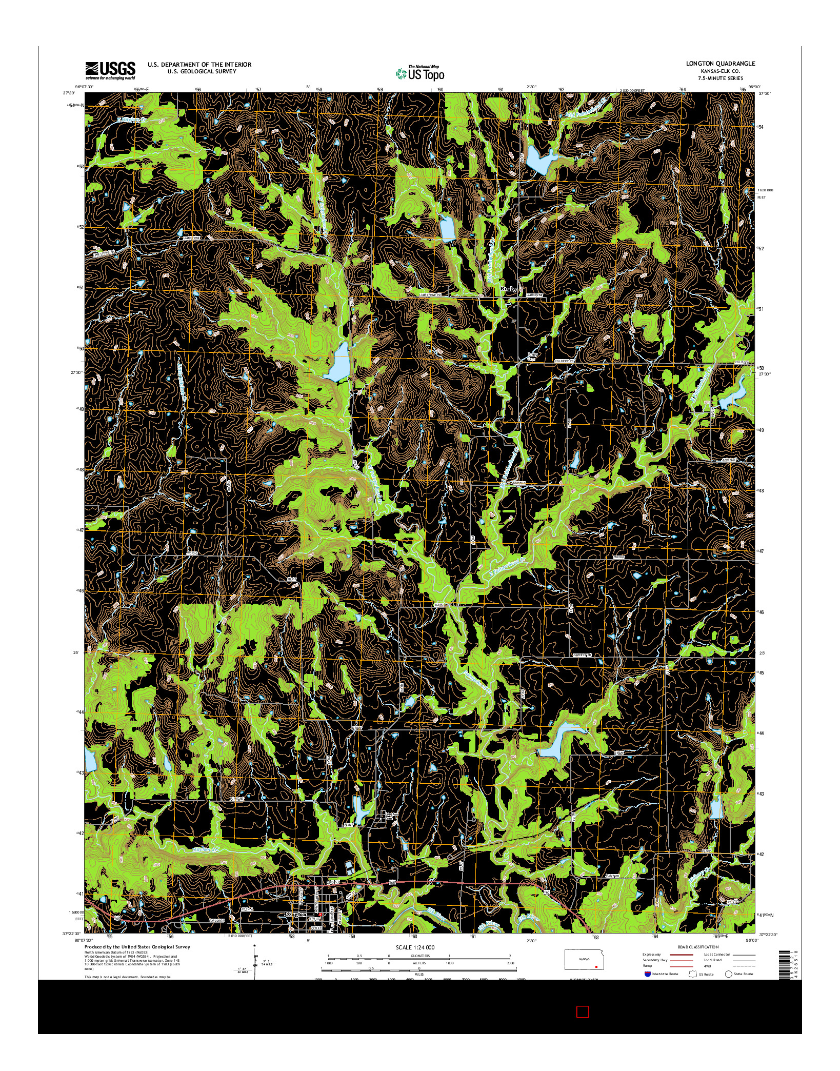 USGS US TOPO 7.5-MINUTE MAP FOR LONGTON, KS 2015