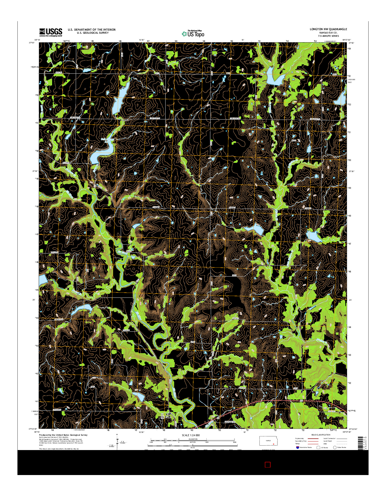 USGS US TOPO 7.5-MINUTE MAP FOR LONGTON NW, KS 2015