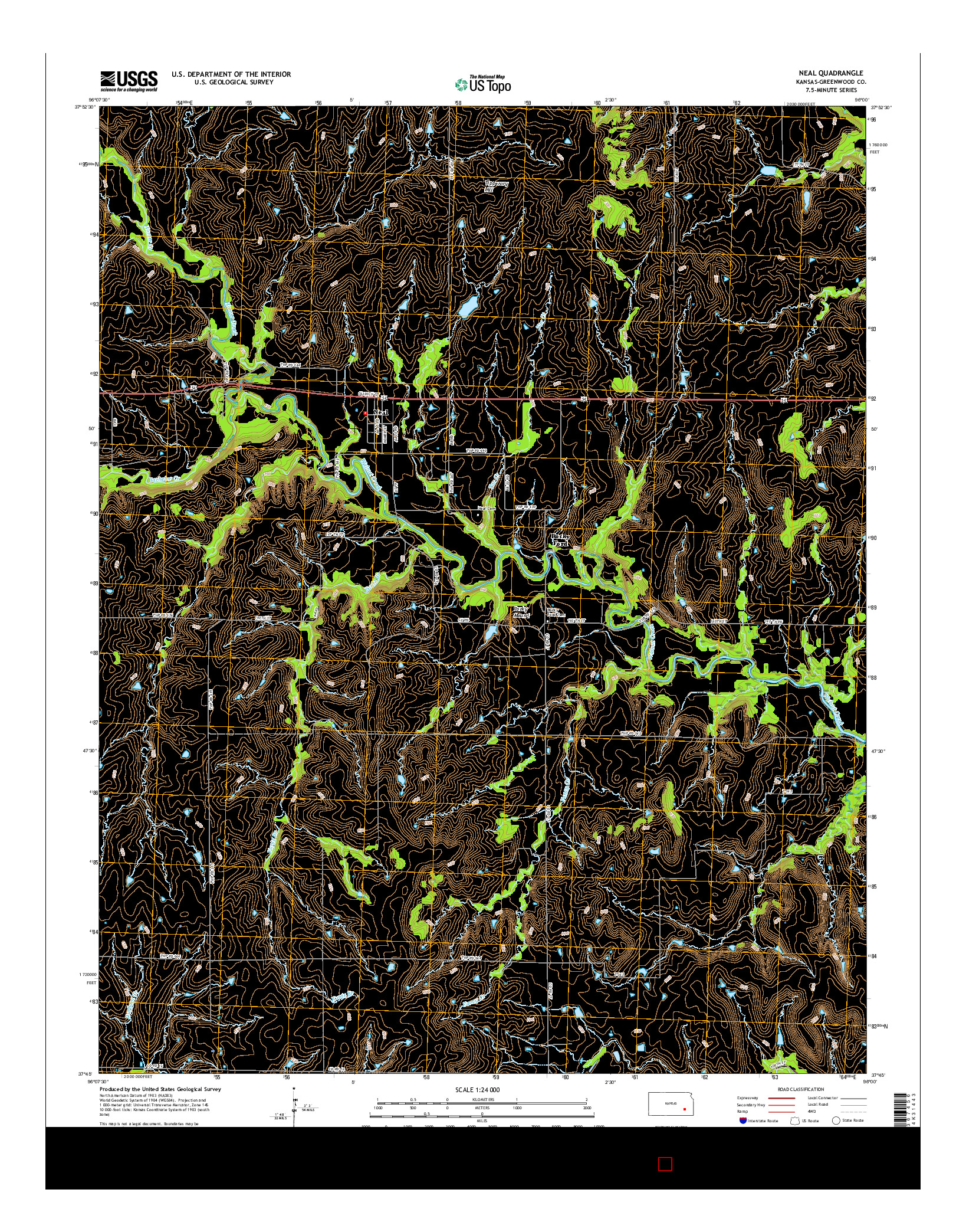 USGS US TOPO 7.5-MINUTE MAP FOR NEAL, KS 2015