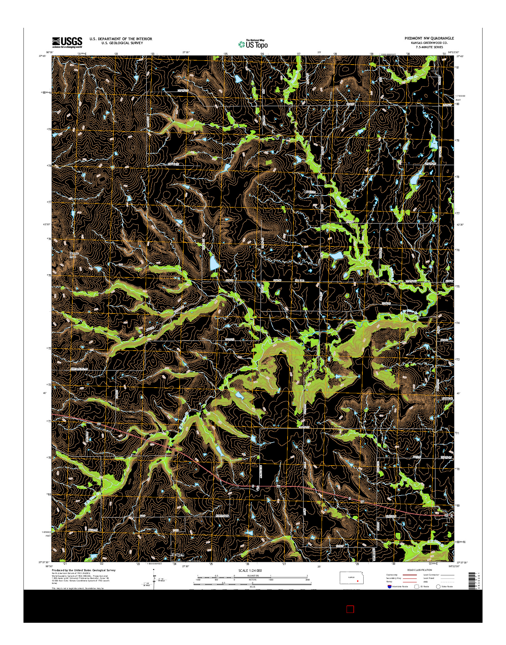 USGS US TOPO 7.5-MINUTE MAP FOR PIEDMONT NW, KS 2015