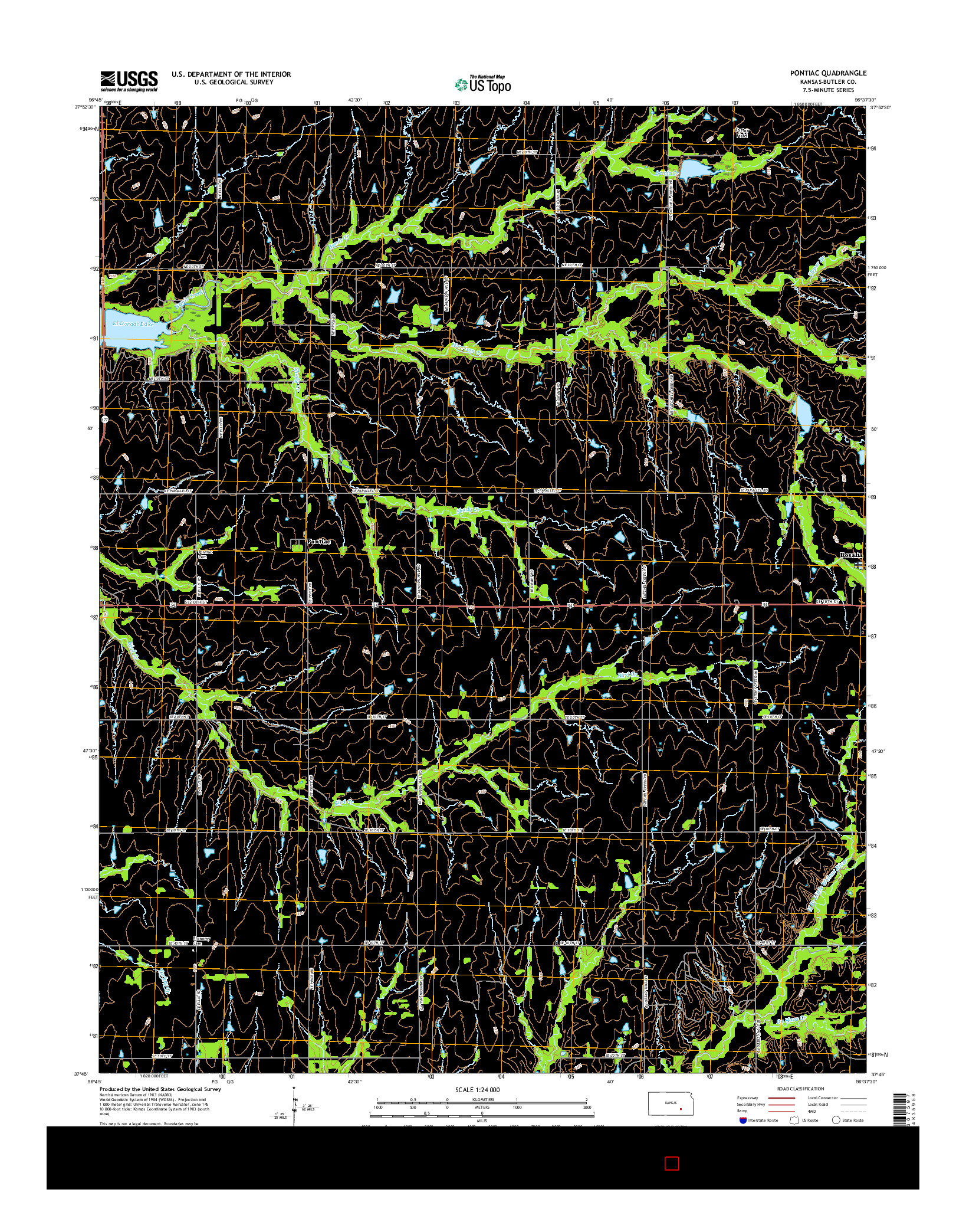 USGS US TOPO 7.5-MINUTE MAP FOR PONTIAC, KS 2015