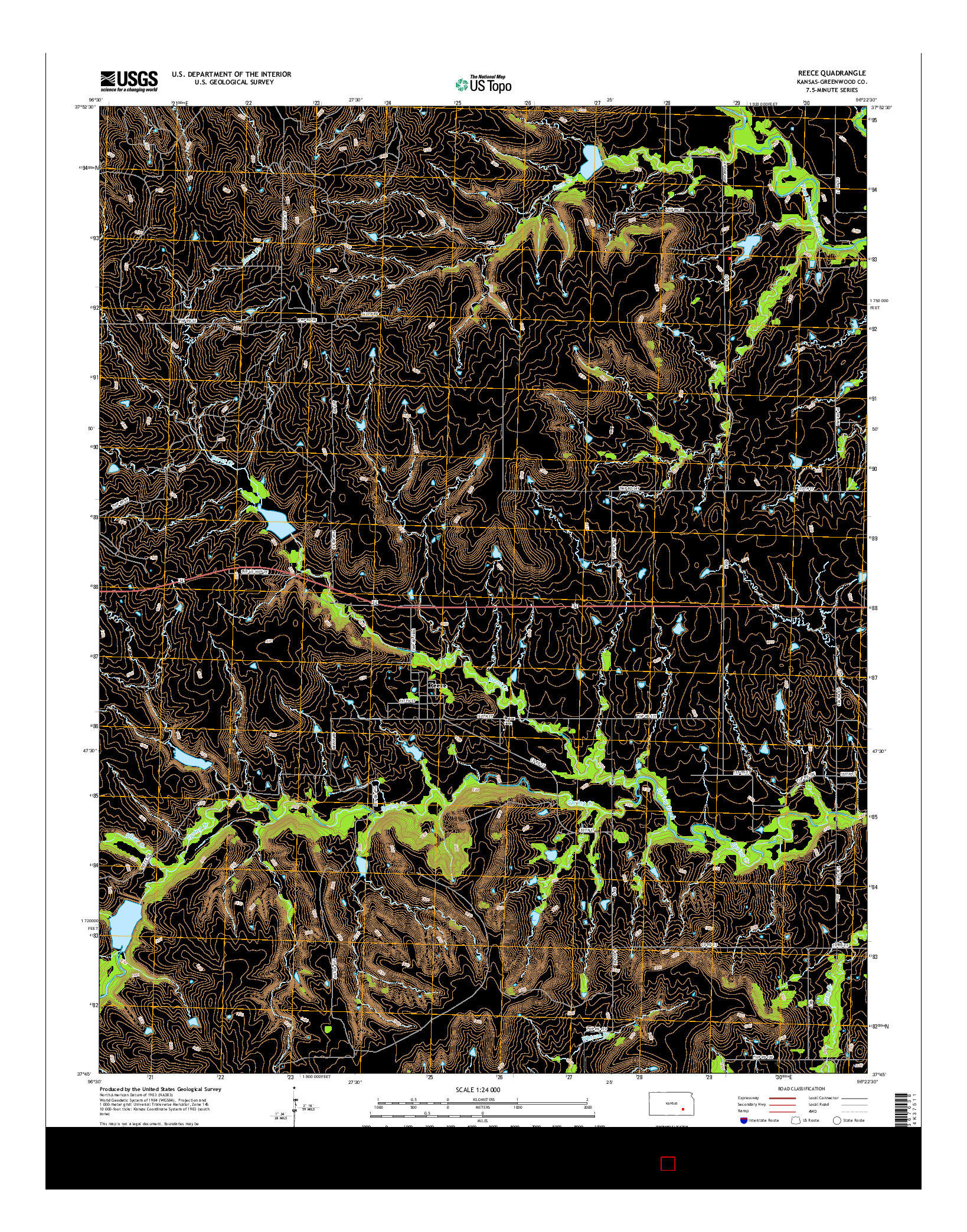USGS US TOPO 7.5-MINUTE MAP FOR REECE, KS 2015