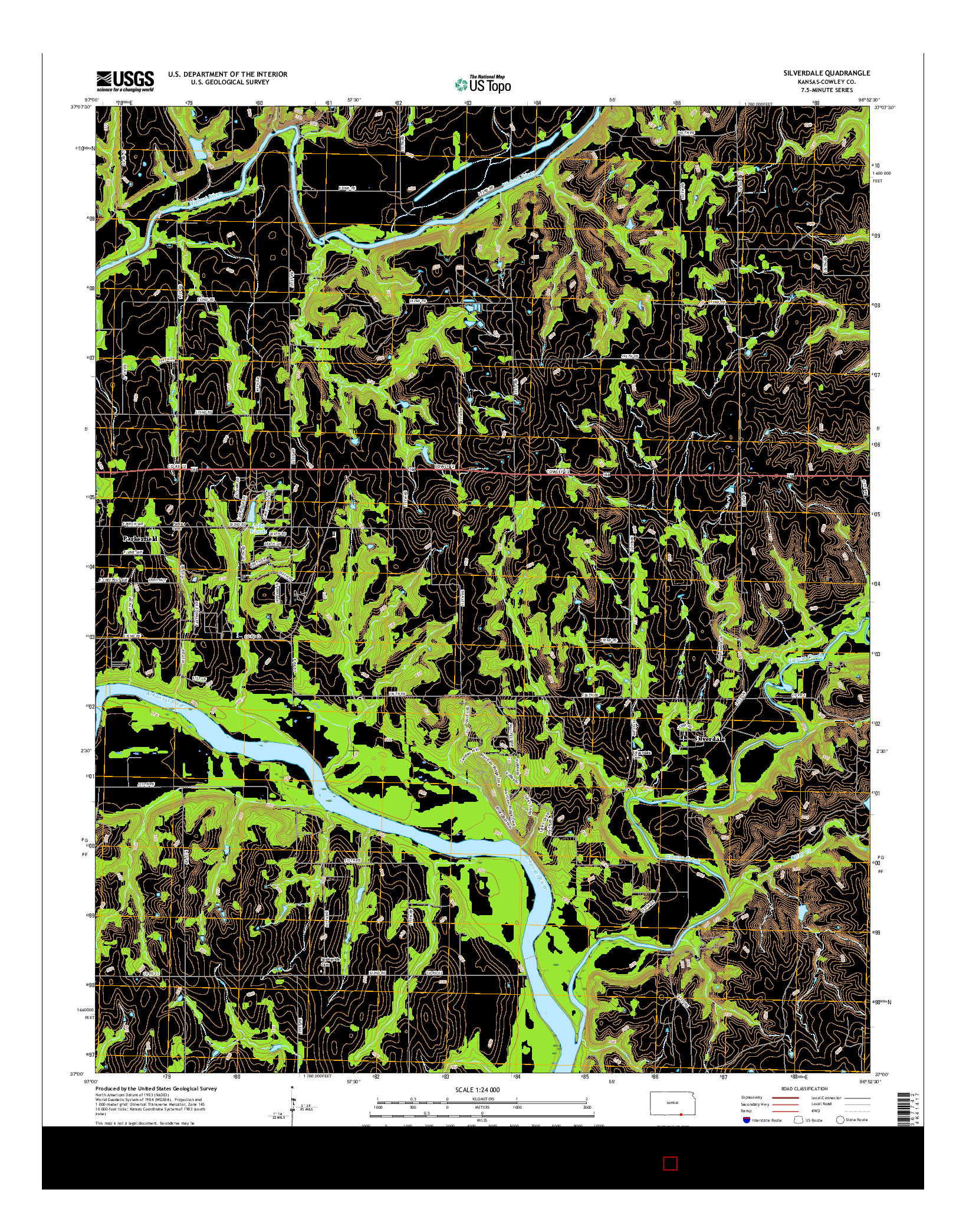USGS US TOPO 7.5-MINUTE MAP FOR SILVERDALE, KS 2015