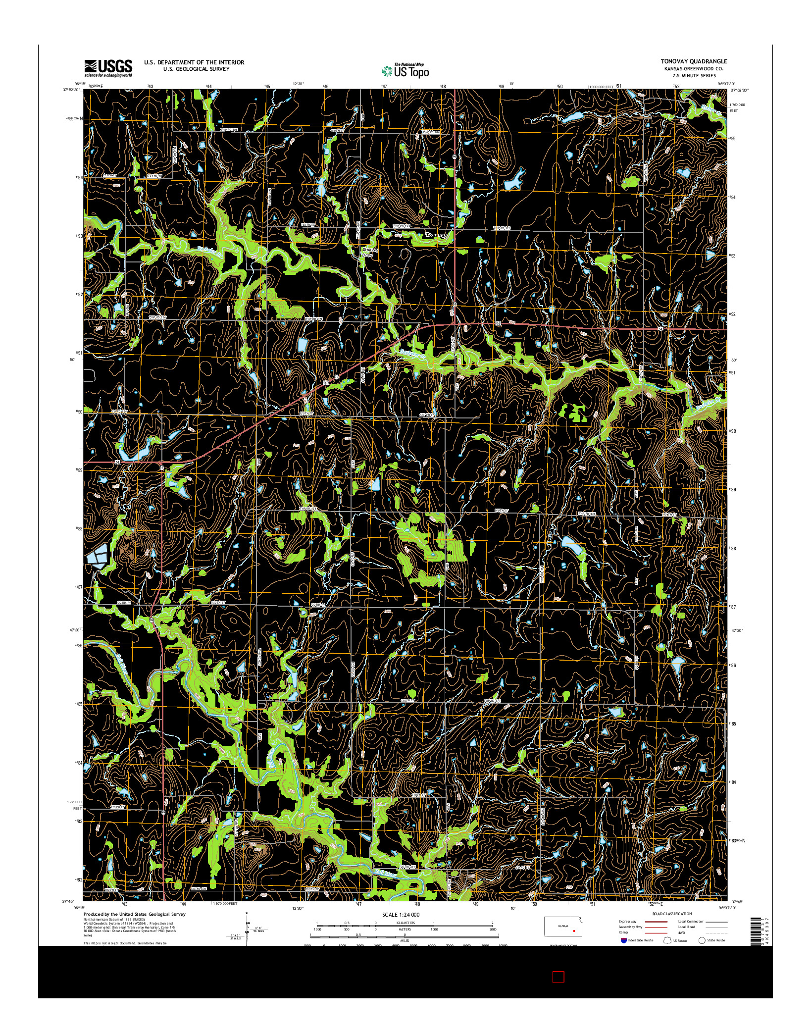 USGS US TOPO 7.5-MINUTE MAP FOR TONOVAY, KS 2015