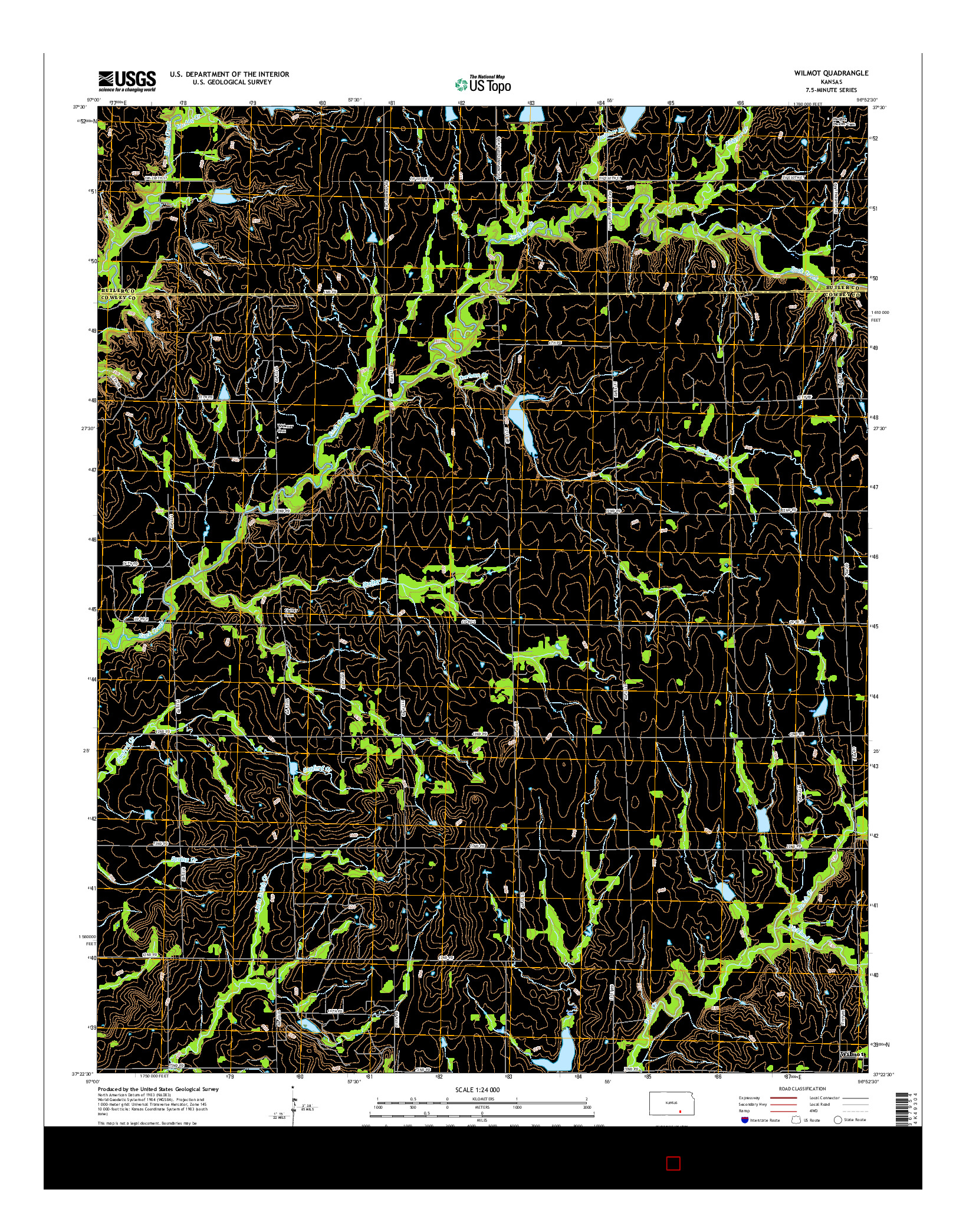 USGS US TOPO 7.5-MINUTE MAP FOR WILMOT, KS 2015