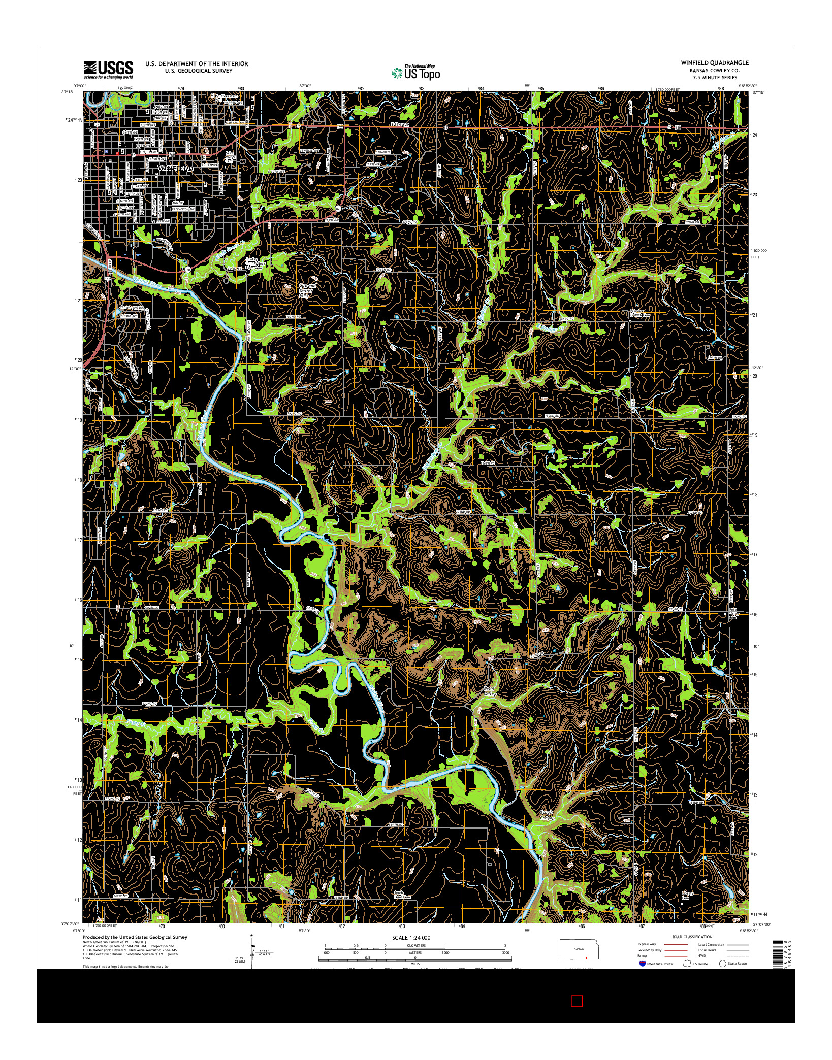 USGS US TOPO 7.5-MINUTE MAP FOR WINFIELD, KS 2015