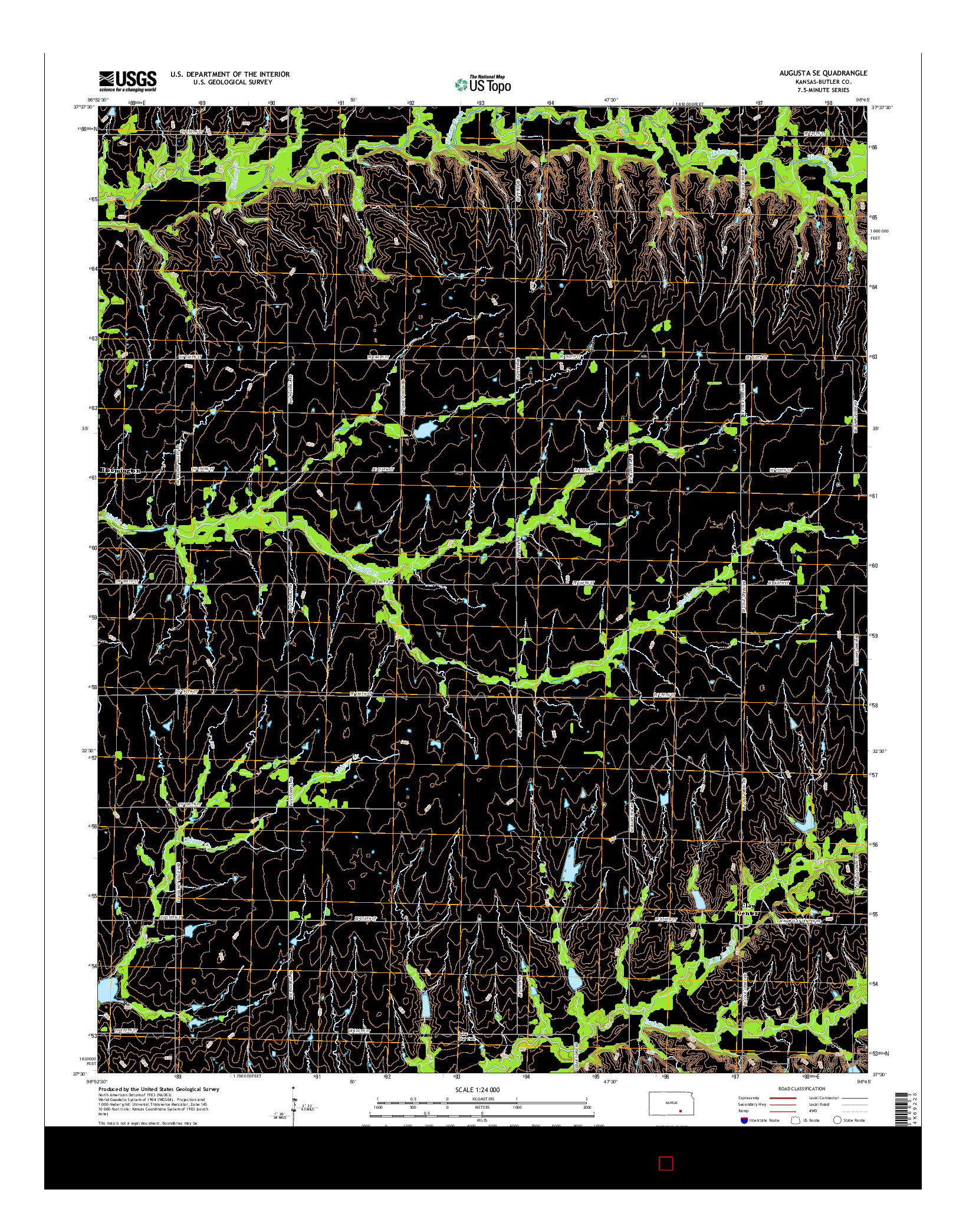 USGS US TOPO 7.5-MINUTE MAP FOR AUGUSTA SE, KS 2015