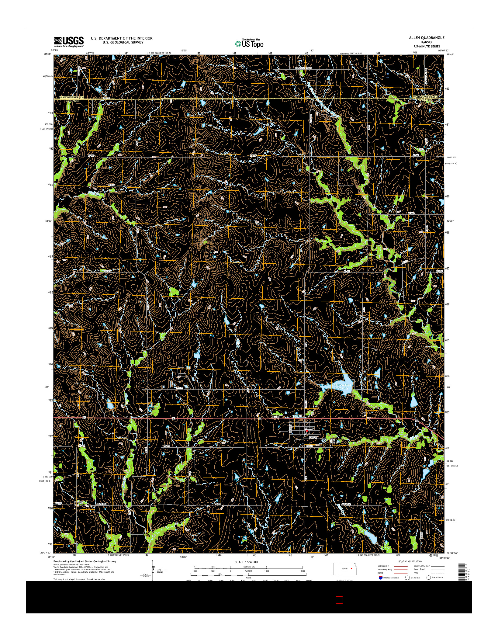 USGS US TOPO 7.5-MINUTE MAP FOR ALLEN, KS 2015