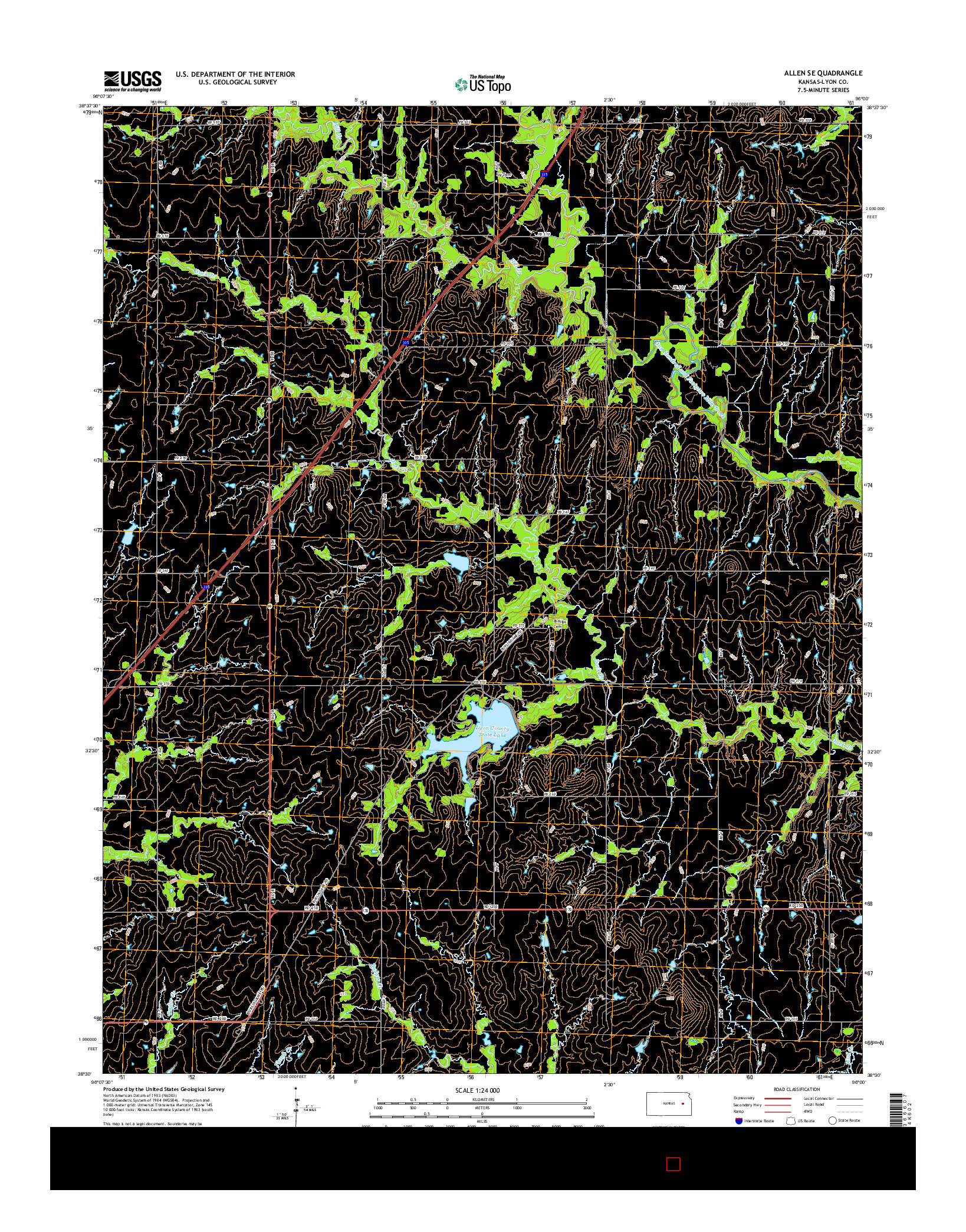 USGS US TOPO 7.5-MINUTE MAP FOR ALLEN SE, KS 2015