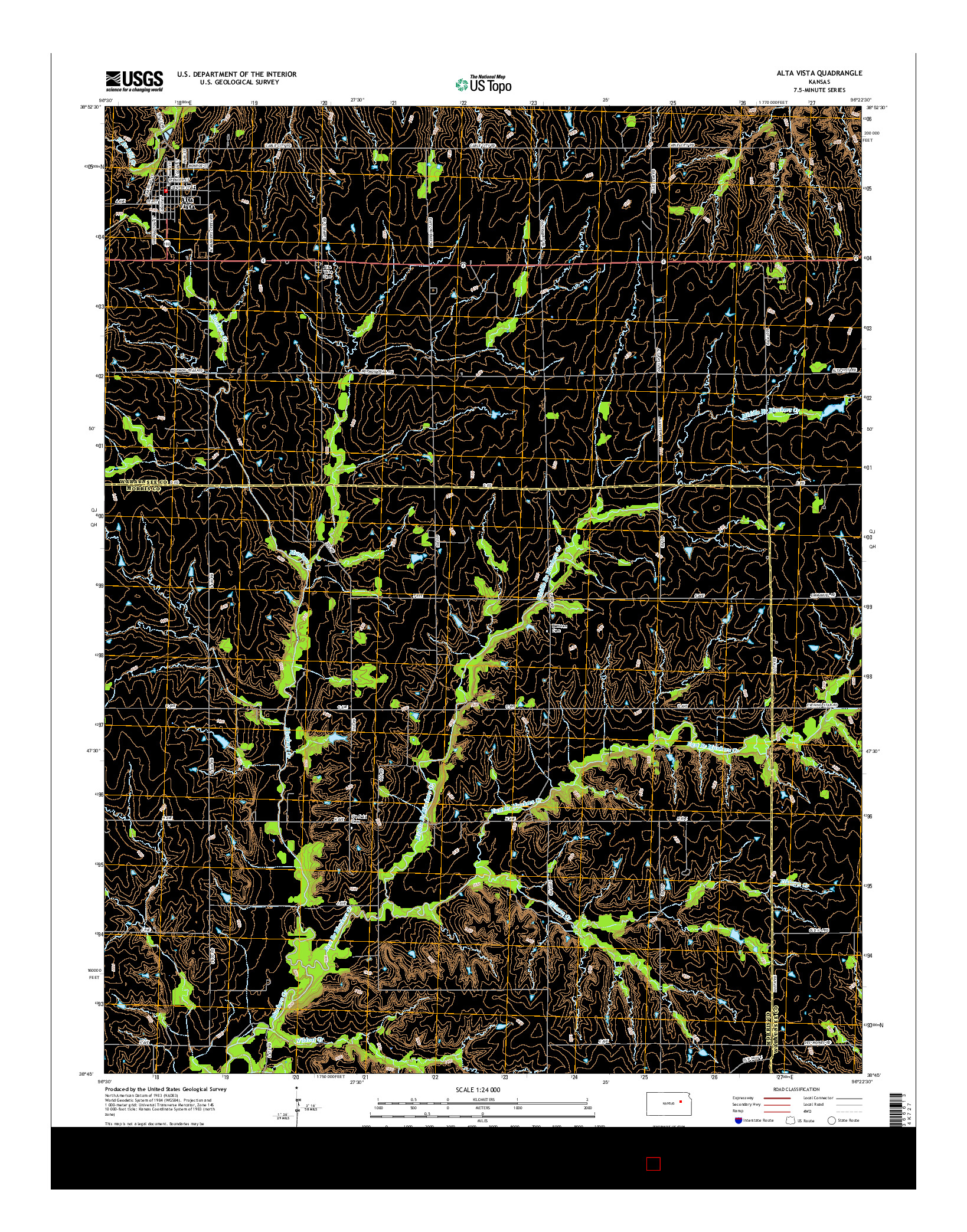 USGS US TOPO 7.5-MINUTE MAP FOR ALTA VISTA, KS 2015