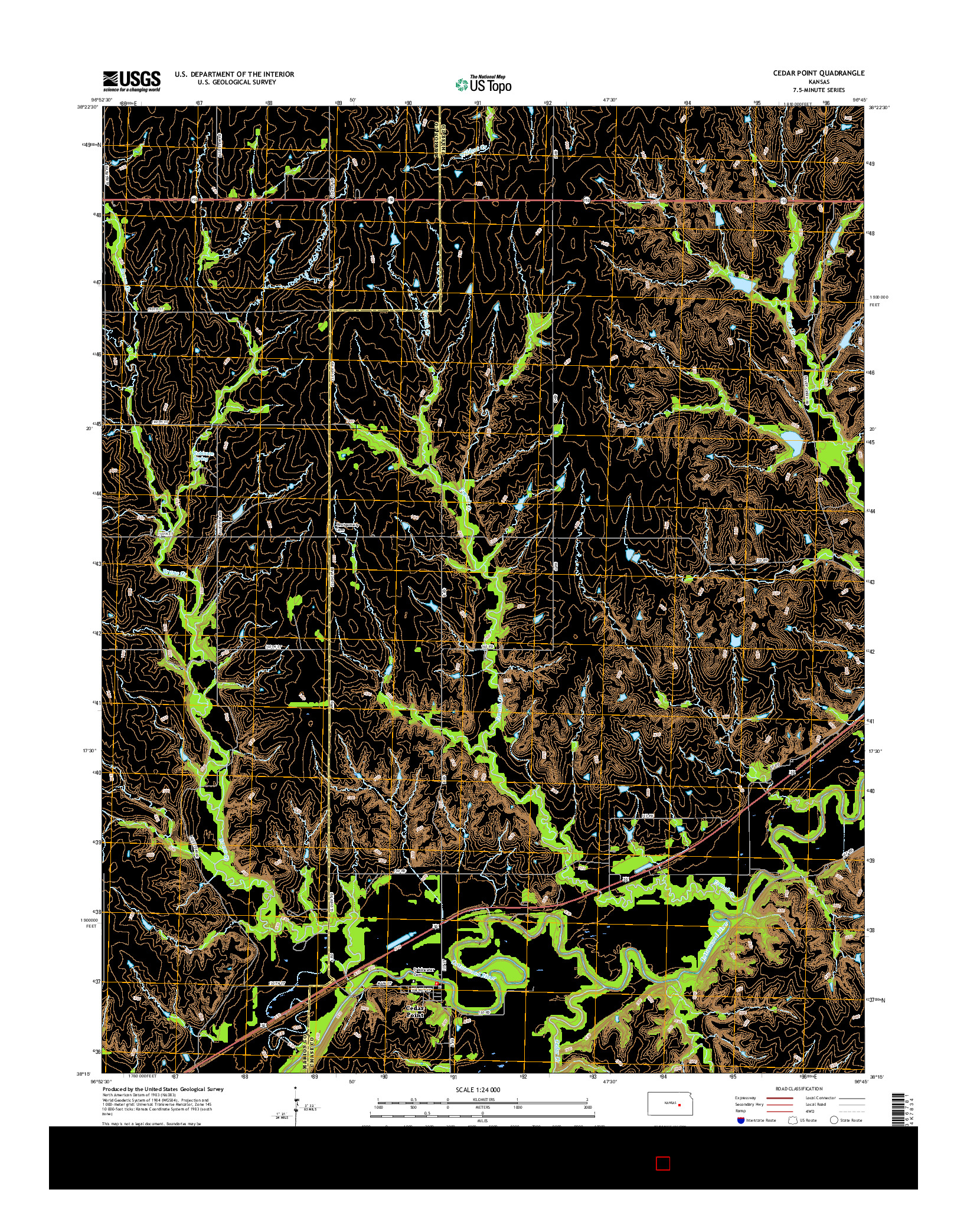 USGS US TOPO 7.5-MINUTE MAP FOR CEDAR POINT, KS 2015