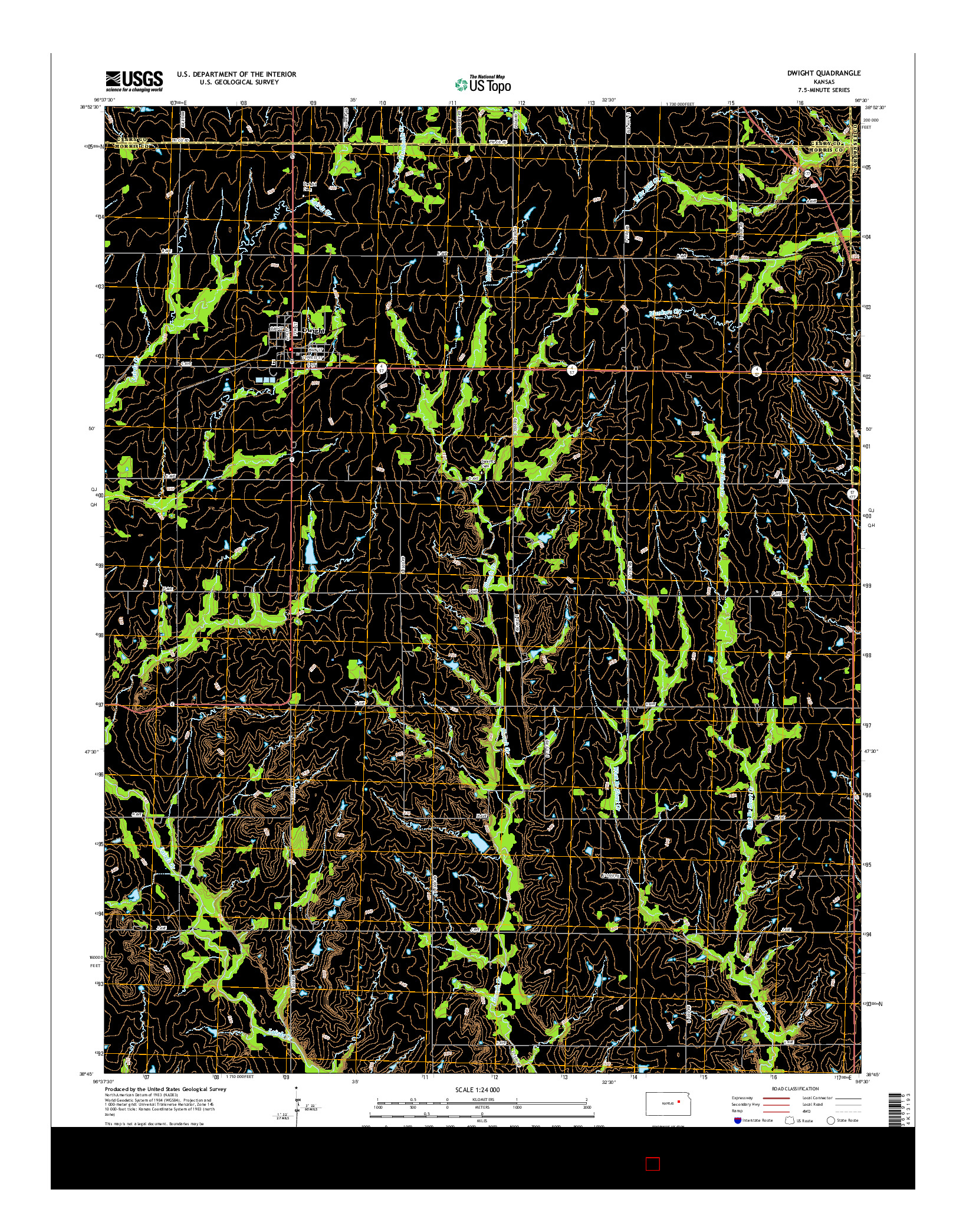 USGS US TOPO 7.5-MINUTE MAP FOR DWIGHT, KS 2015