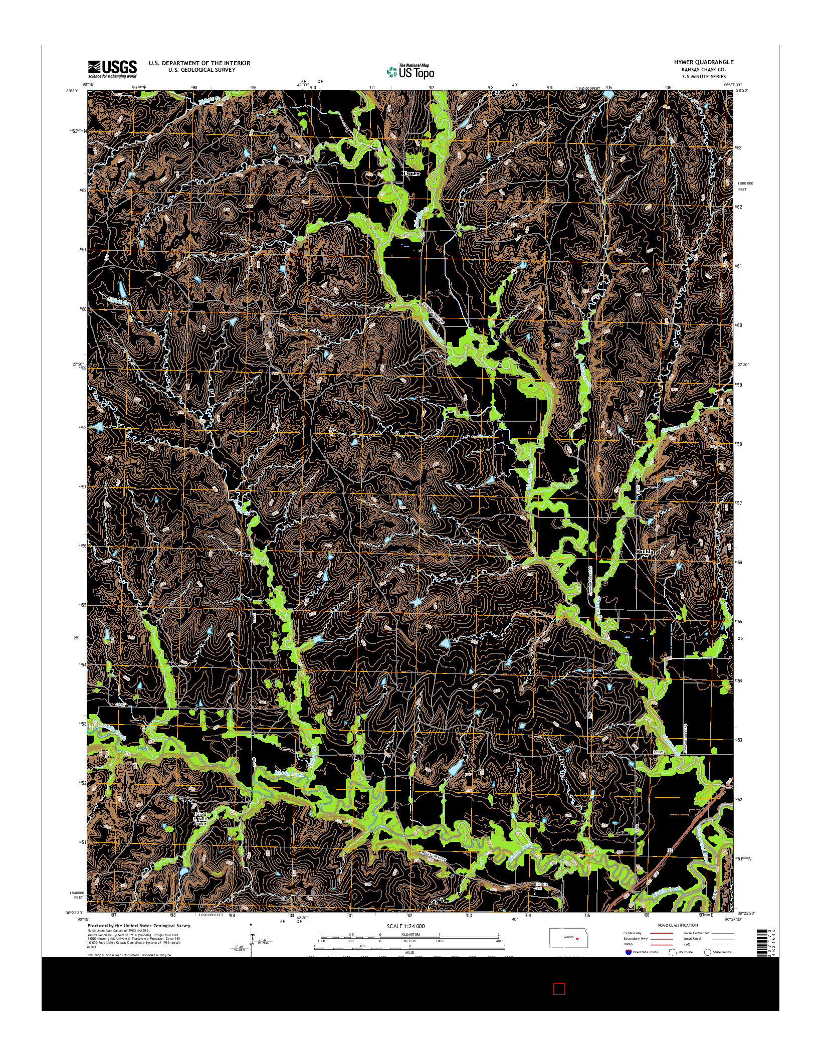 USGS US TOPO 7.5-MINUTE MAP FOR HYMER, KS 2015