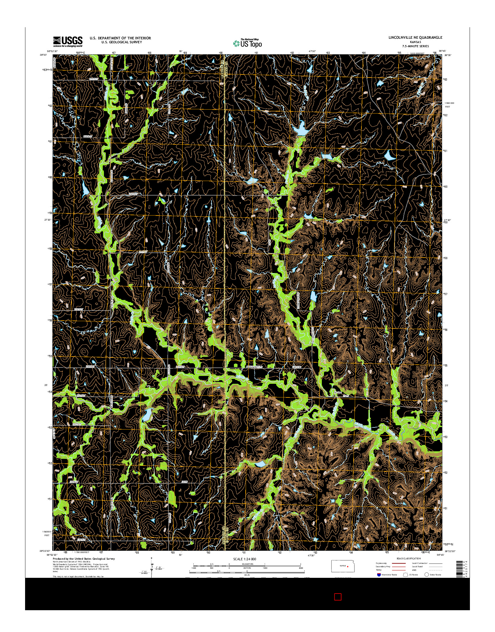 USGS US TOPO 7.5-MINUTE MAP FOR LINCOLNVILLE NE, KS 2015