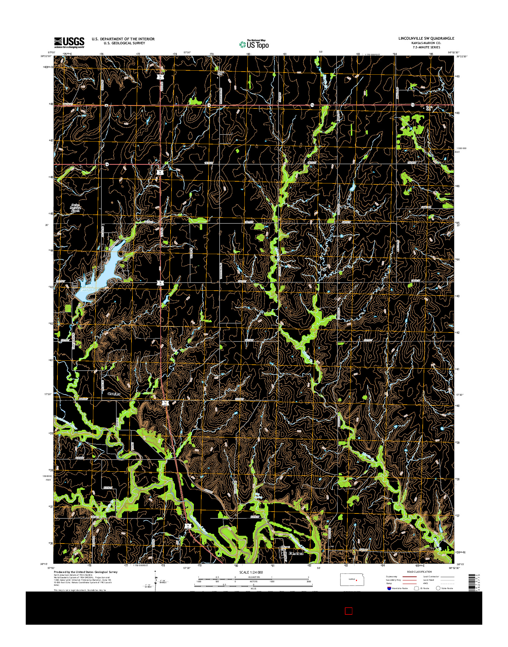 USGS US TOPO 7.5-MINUTE MAP FOR LINCOLNVILLE SW, KS 2015
