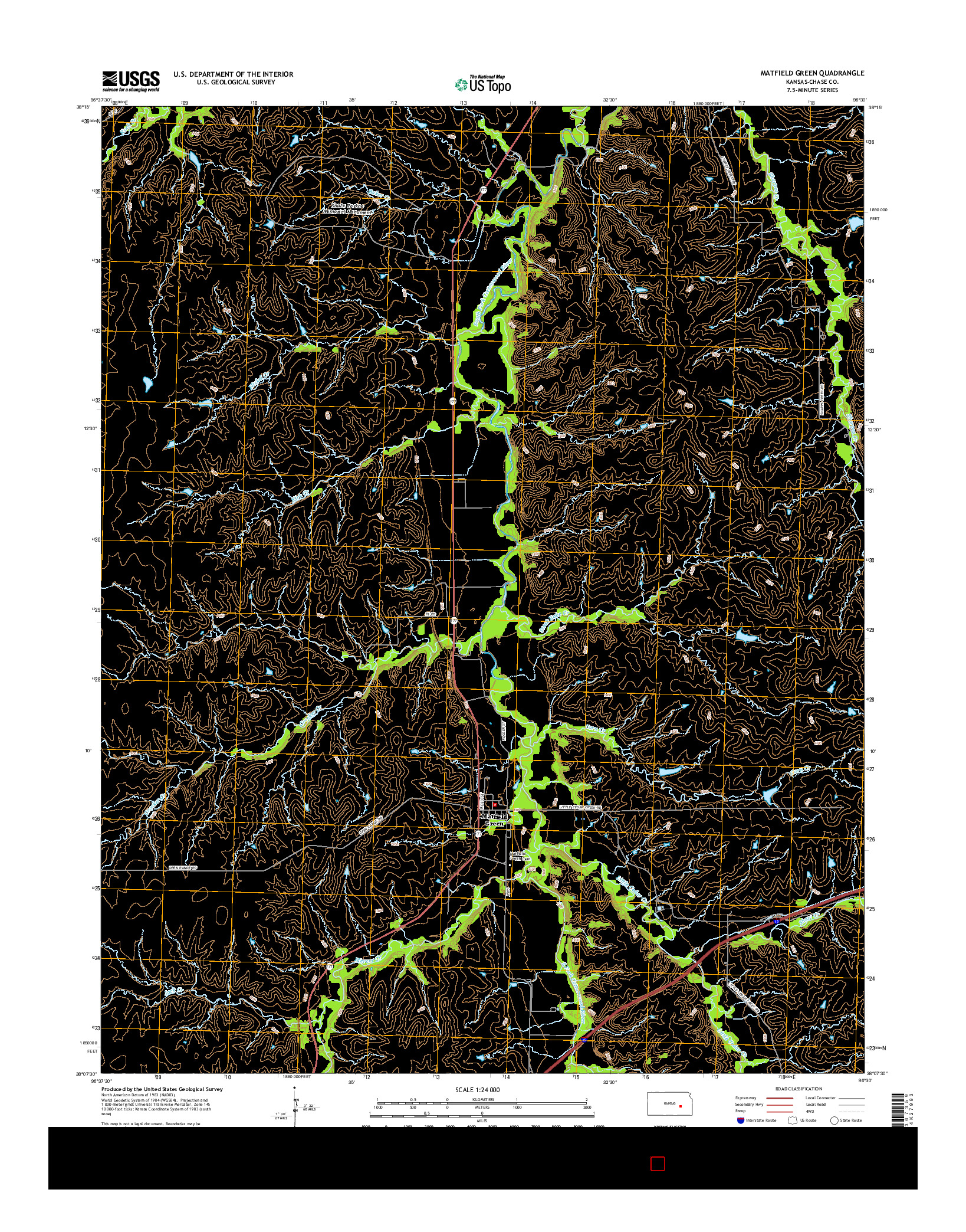 USGS US TOPO 7.5-MINUTE MAP FOR MATFIELD GREEN, KS 2015