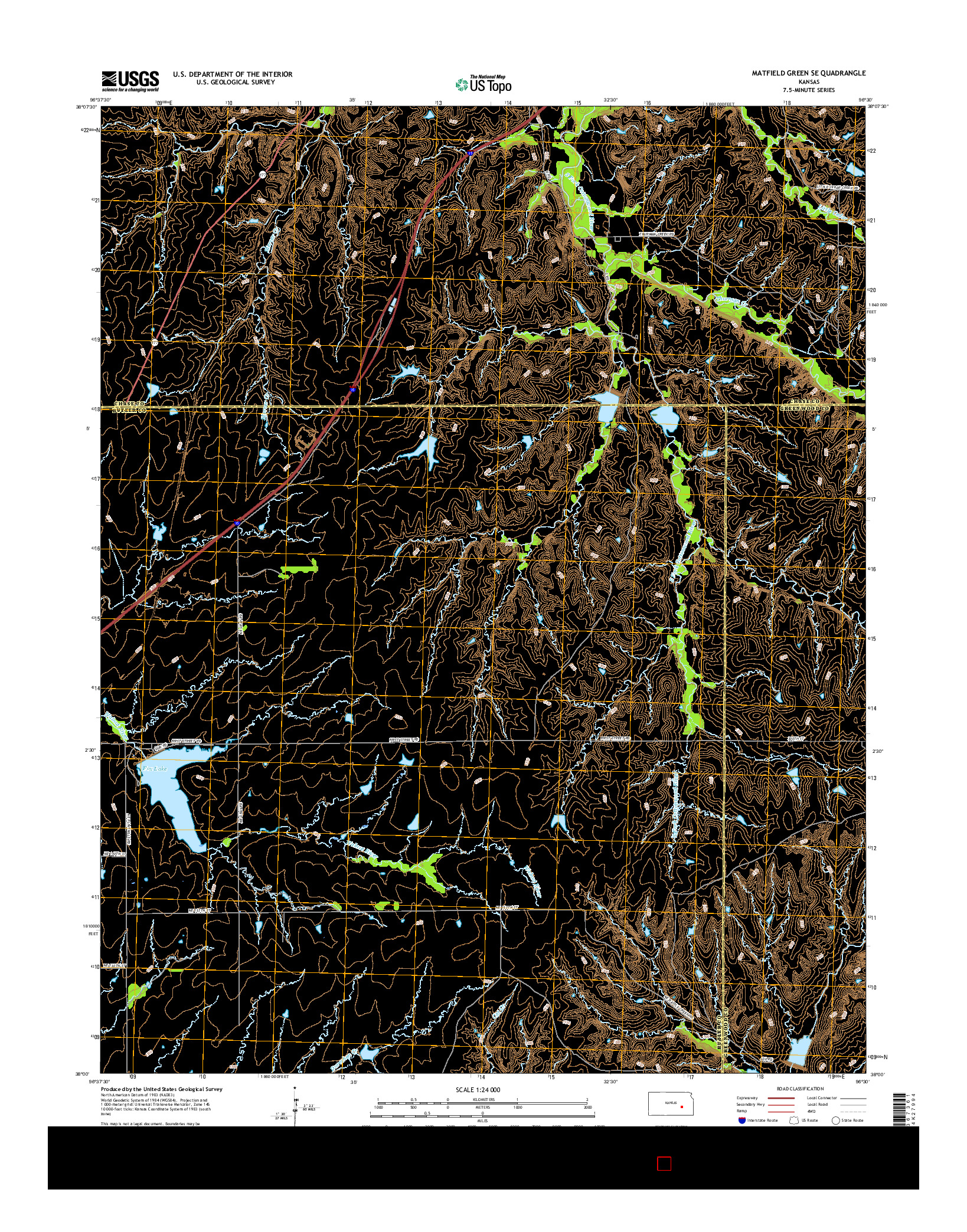 USGS US TOPO 7.5-MINUTE MAP FOR MATFIELD GREEN SE, KS 2015