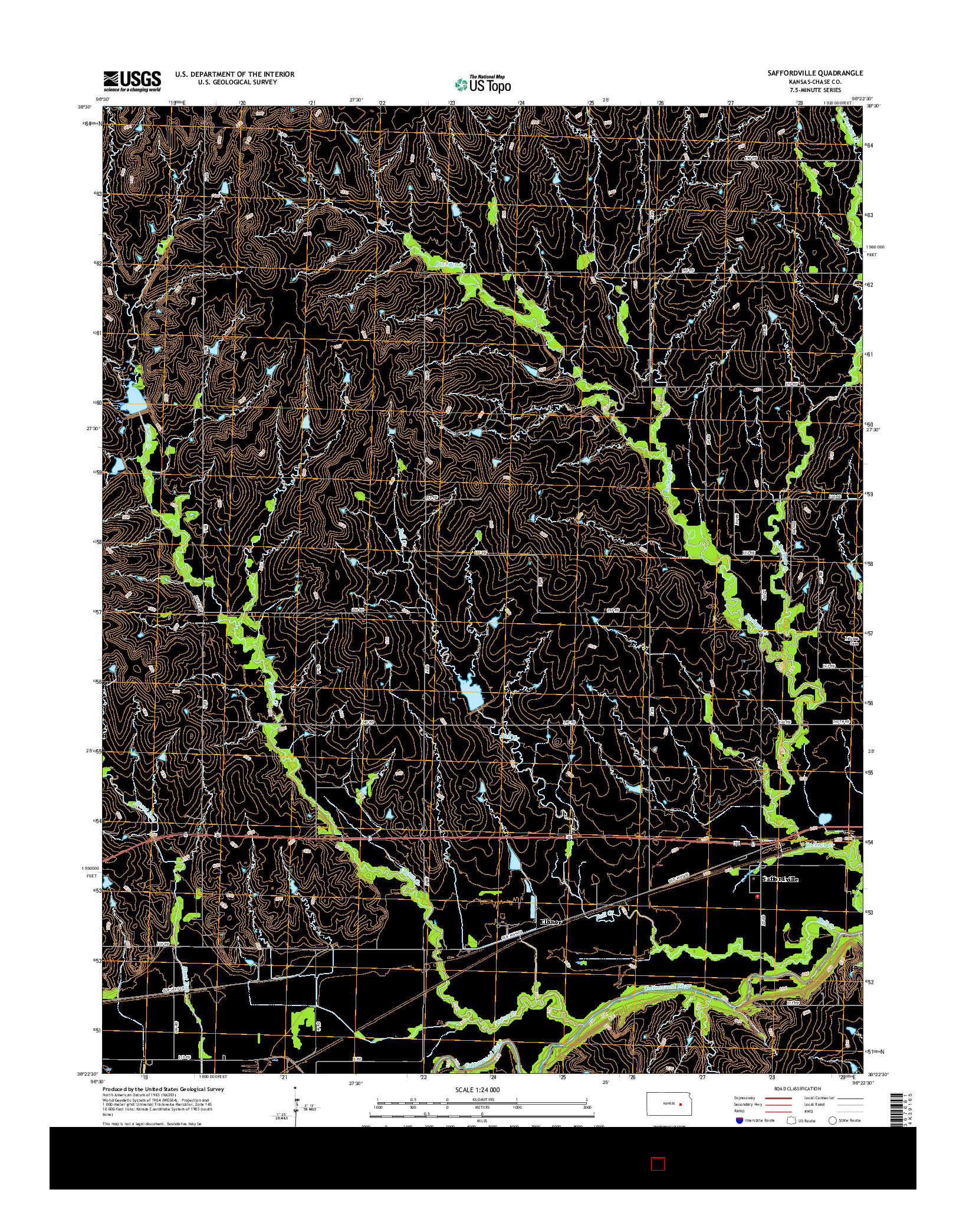 USGS US TOPO 7.5-MINUTE MAP FOR SAFFORDVILLE, KS 2015