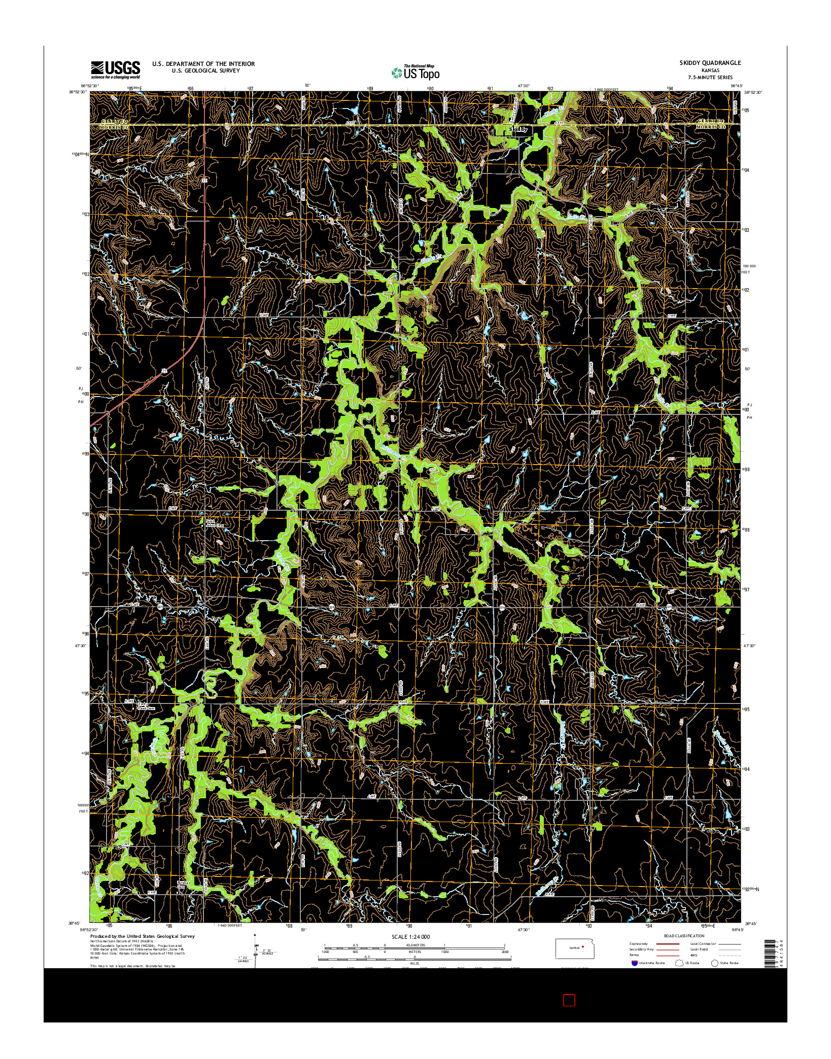 USGS US TOPO 7.5-MINUTE MAP FOR SKIDDY, KS 2015