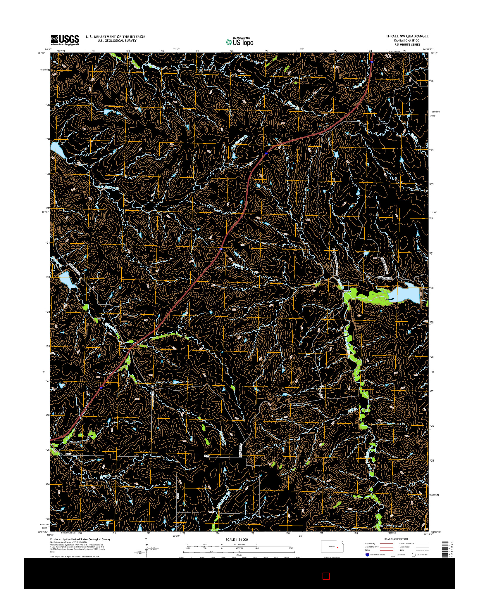 USGS US TOPO 7.5-MINUTE MAP FOR THRALL NW, KS 2015