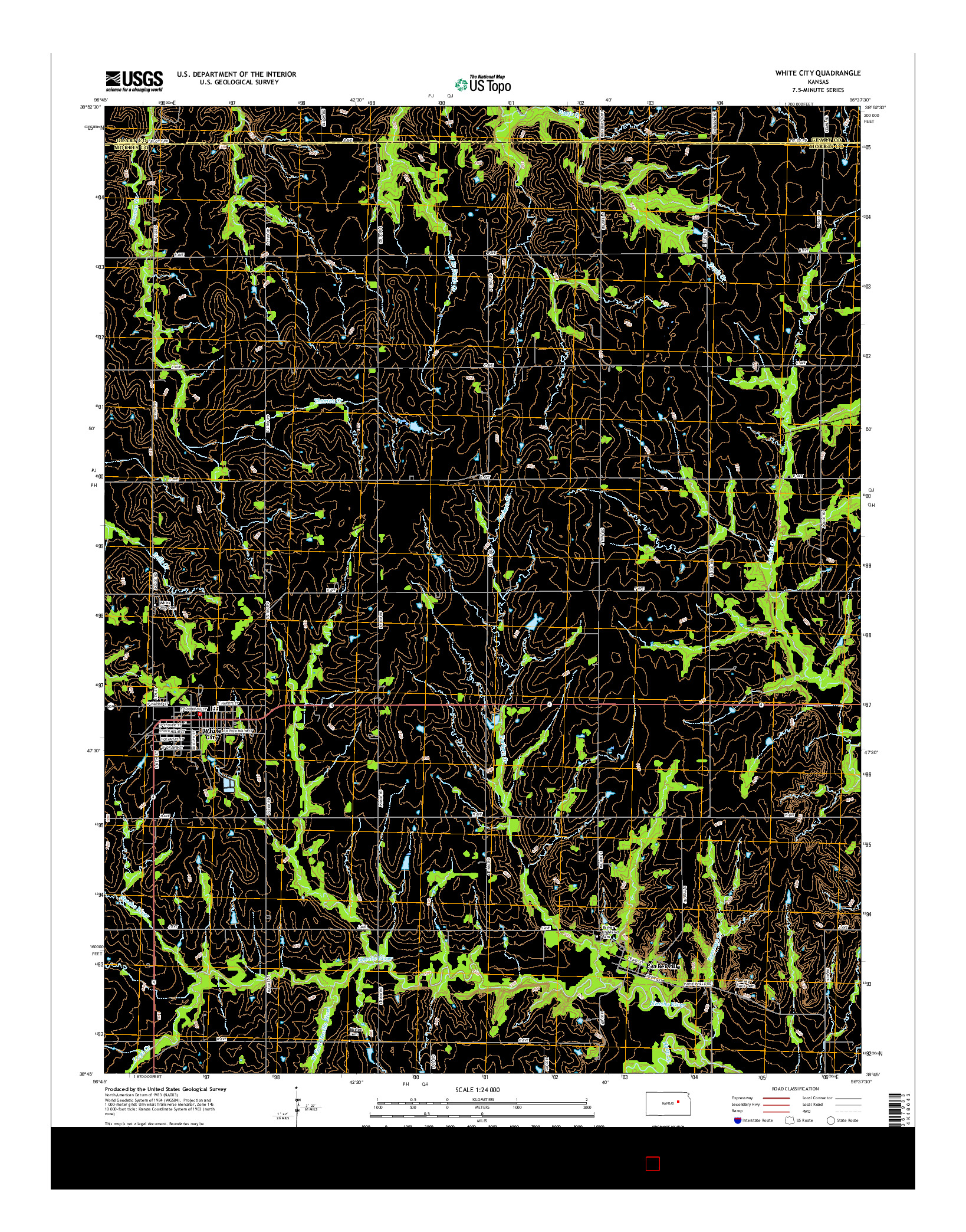 USGS US TOPO 7.5-MINUTE MAP FOR WHITE CITY, KS 2015