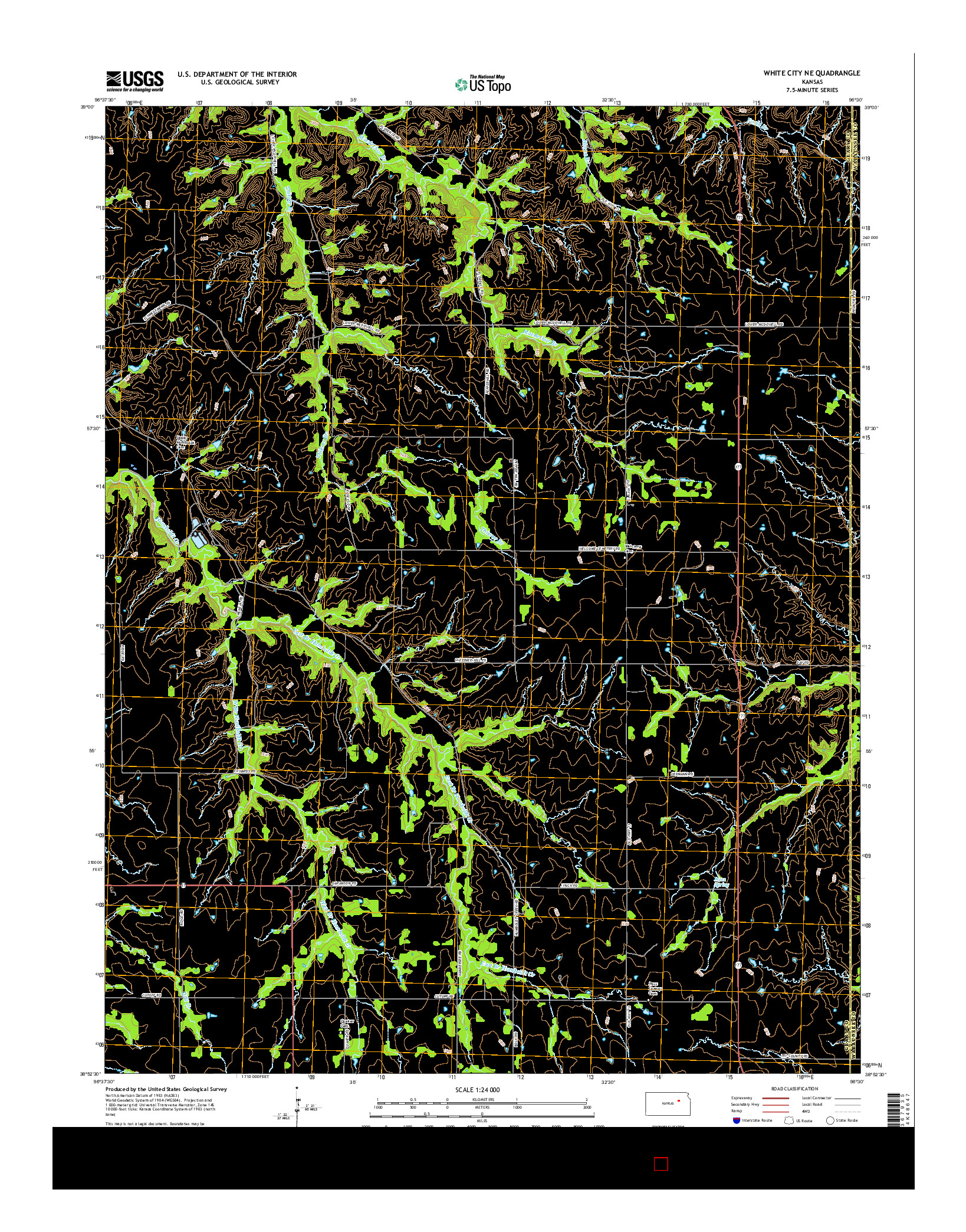 USGS US TOPO 7.5-MINUTE MAP FOR WHITE CITY NE, KS 2015