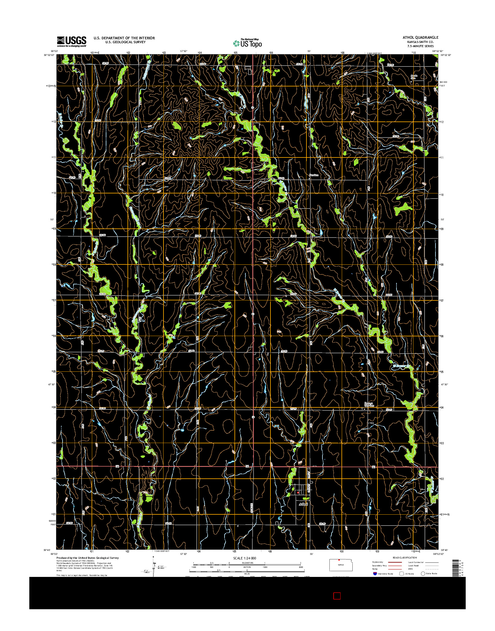 USGS US TOPO 7.5-MINUTE MAP FOR ATHOL, KS 2015
