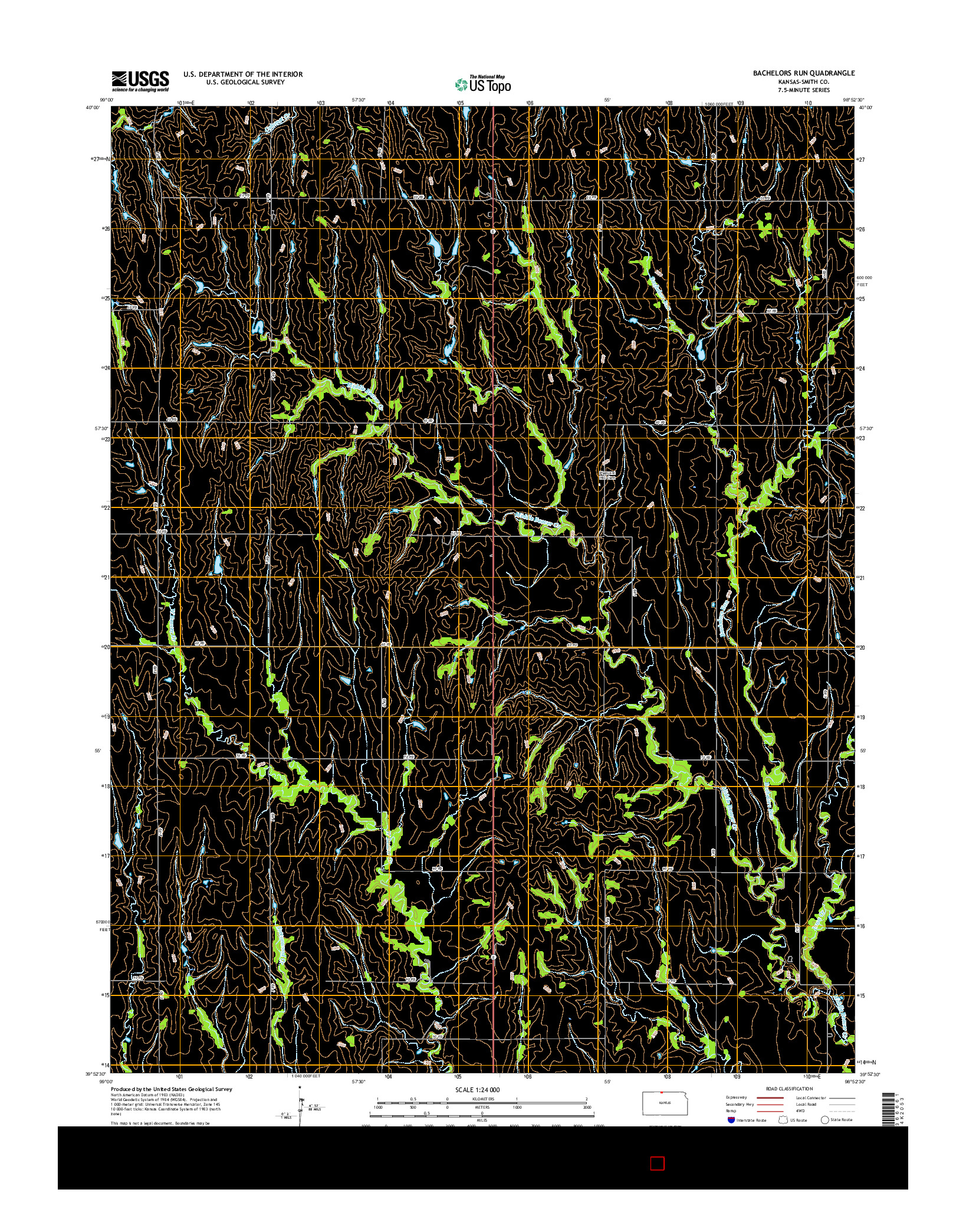 USGS US TOPO 7.5-MINUTE MAP FOR BACHELORS RUN, KS 2015