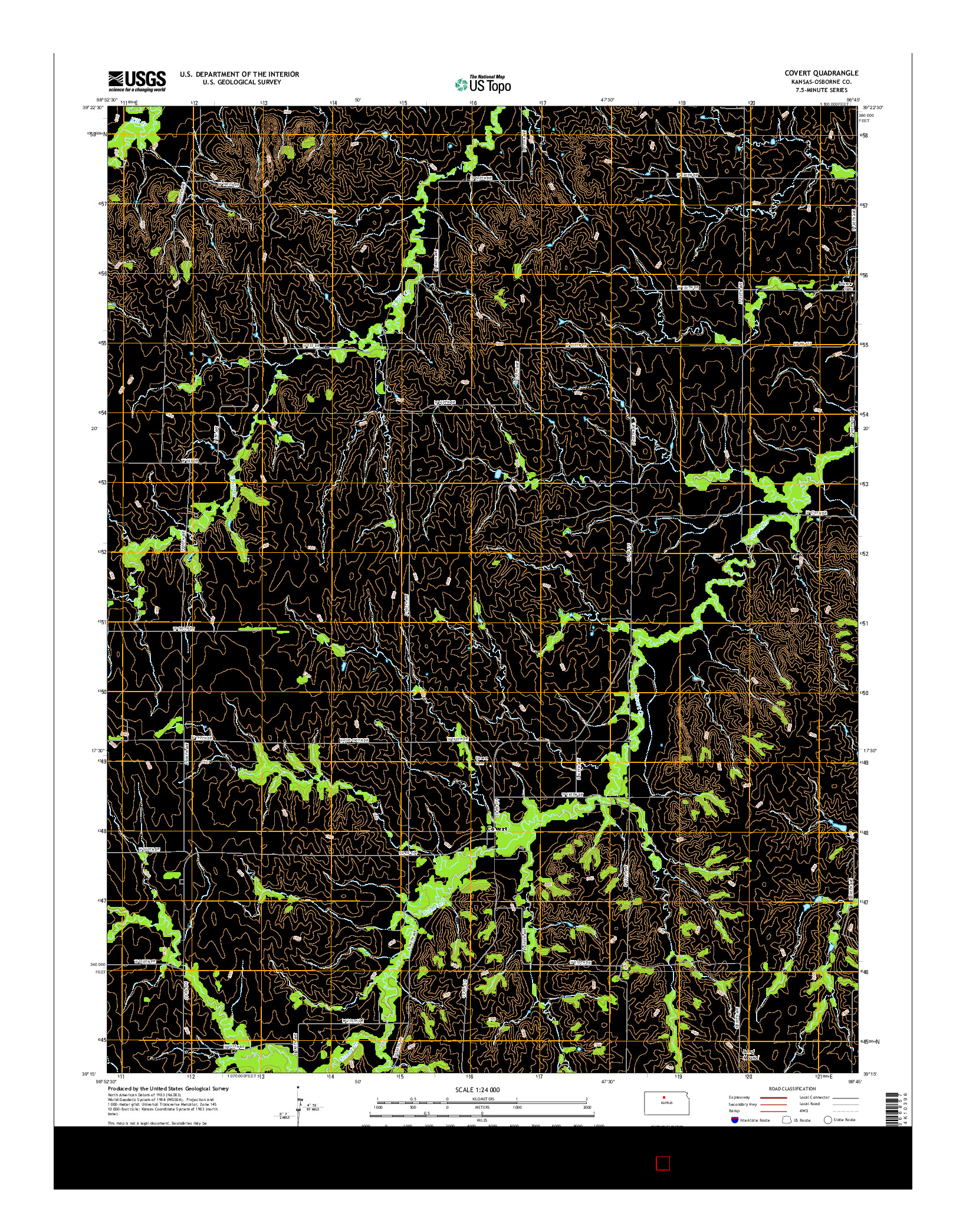 USGS US TOPO 7.5-MINUTE MAP FOR COVERT, KS 2015