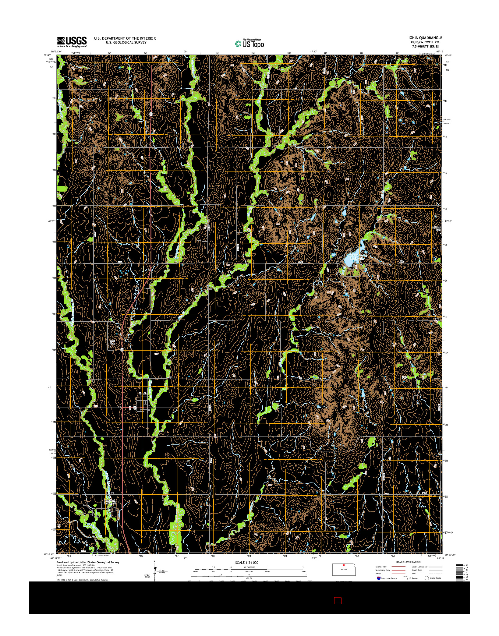 USGS US TOPO 7.5-MINUTE MAP FOR IONIA, KS 2015